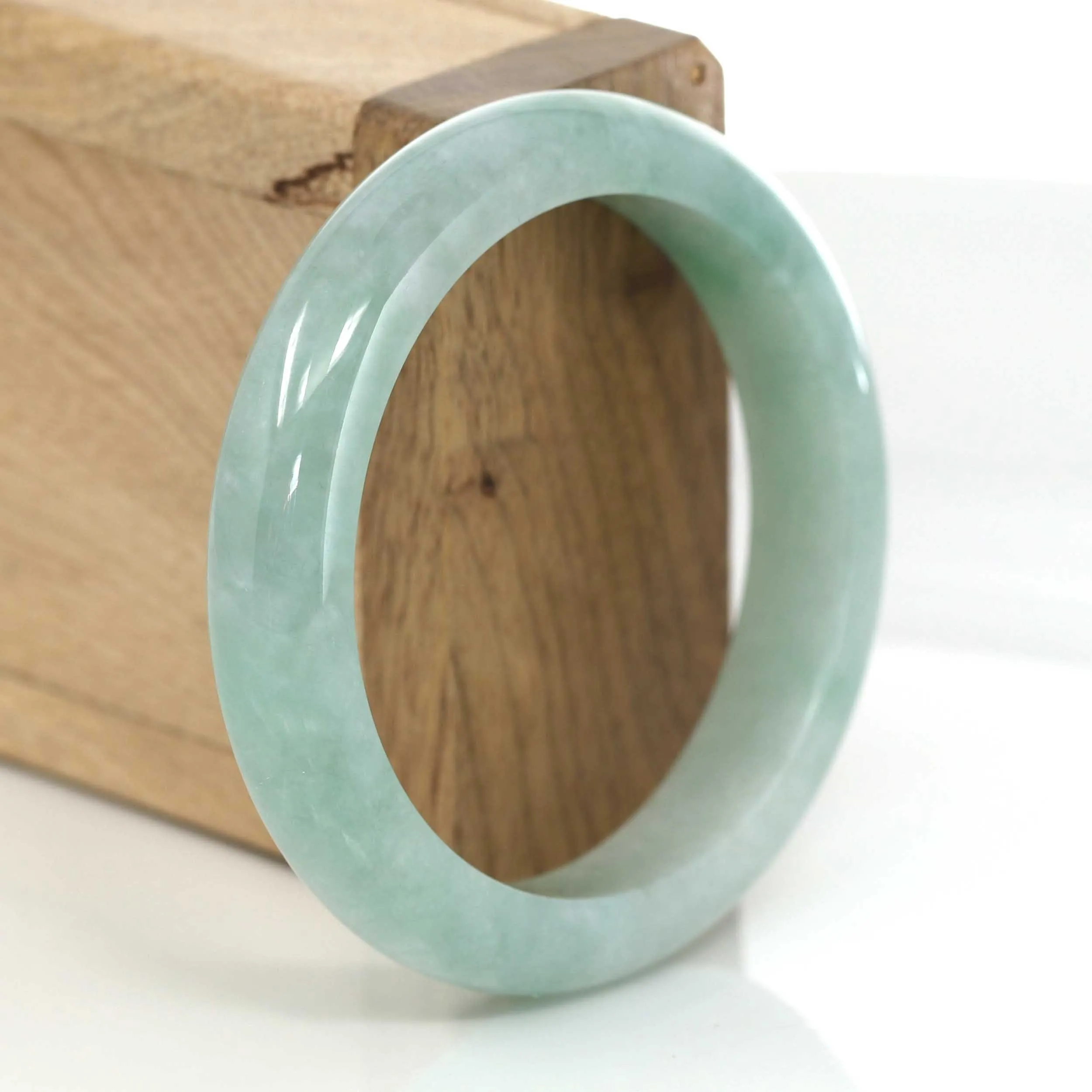 Classic Forest Green Genuine Jadeite Jade Bangle (53.90 mm) #633