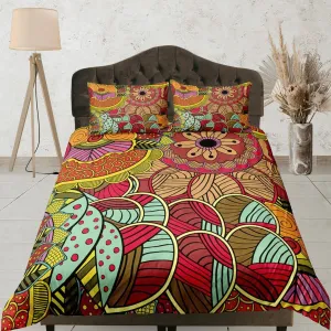 Colorful african pattern bedding set duvet cover, boho bedding african ethnic tribal design afrocentric designer bedding, south african gift