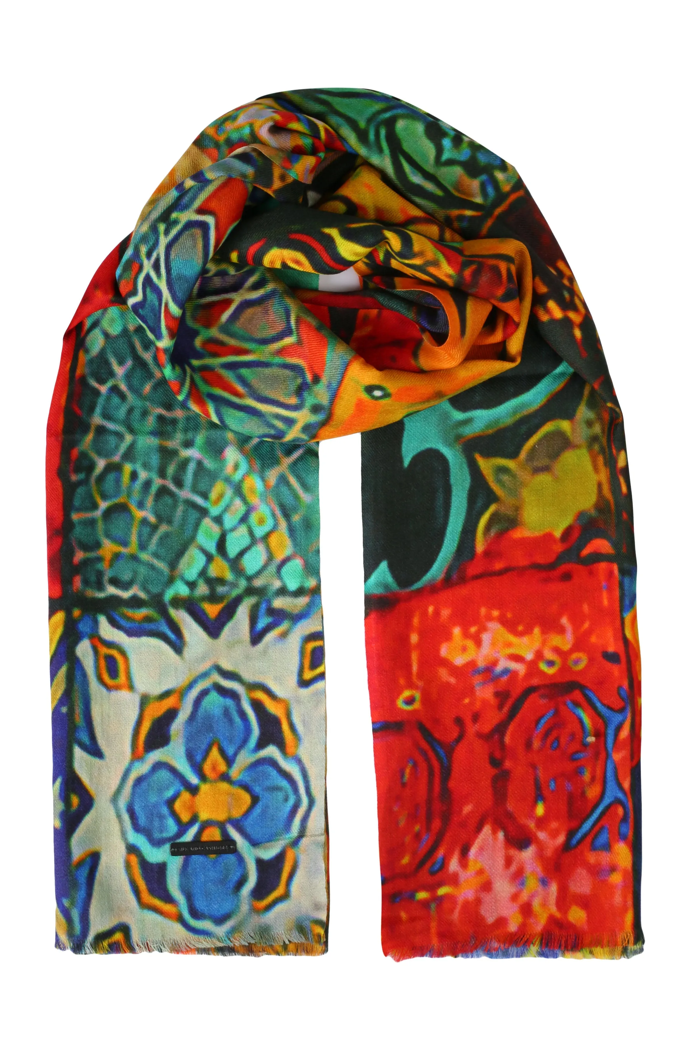Colorful Jas silk Patterned Shawl 70x180 cm