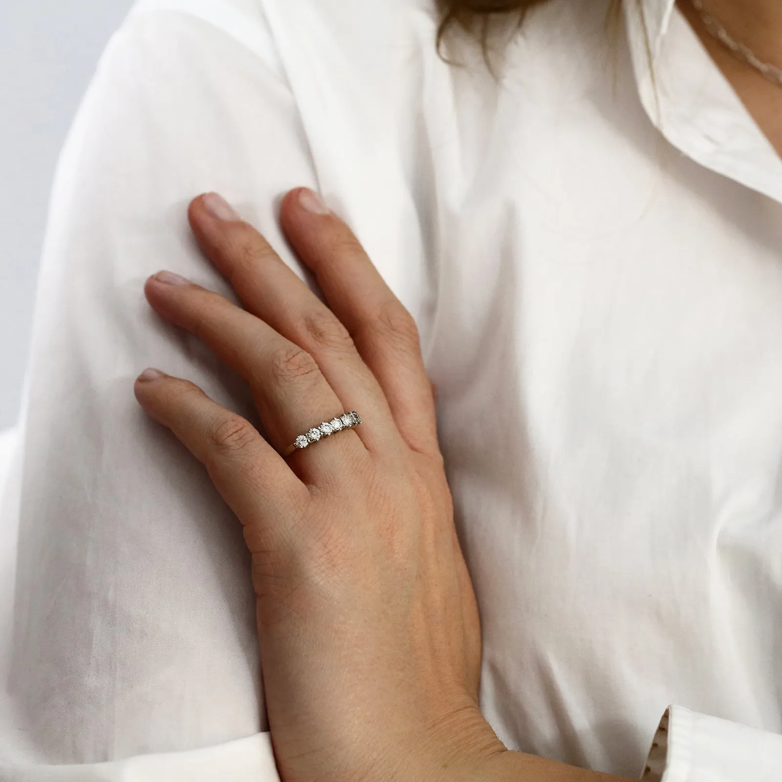 Diamond Seven Stone Half Eternity Ring | Pre-Loved | 18K White Gold