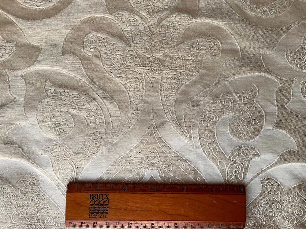 Elegant Soft Gold Silk Blend Jacquard Brocade