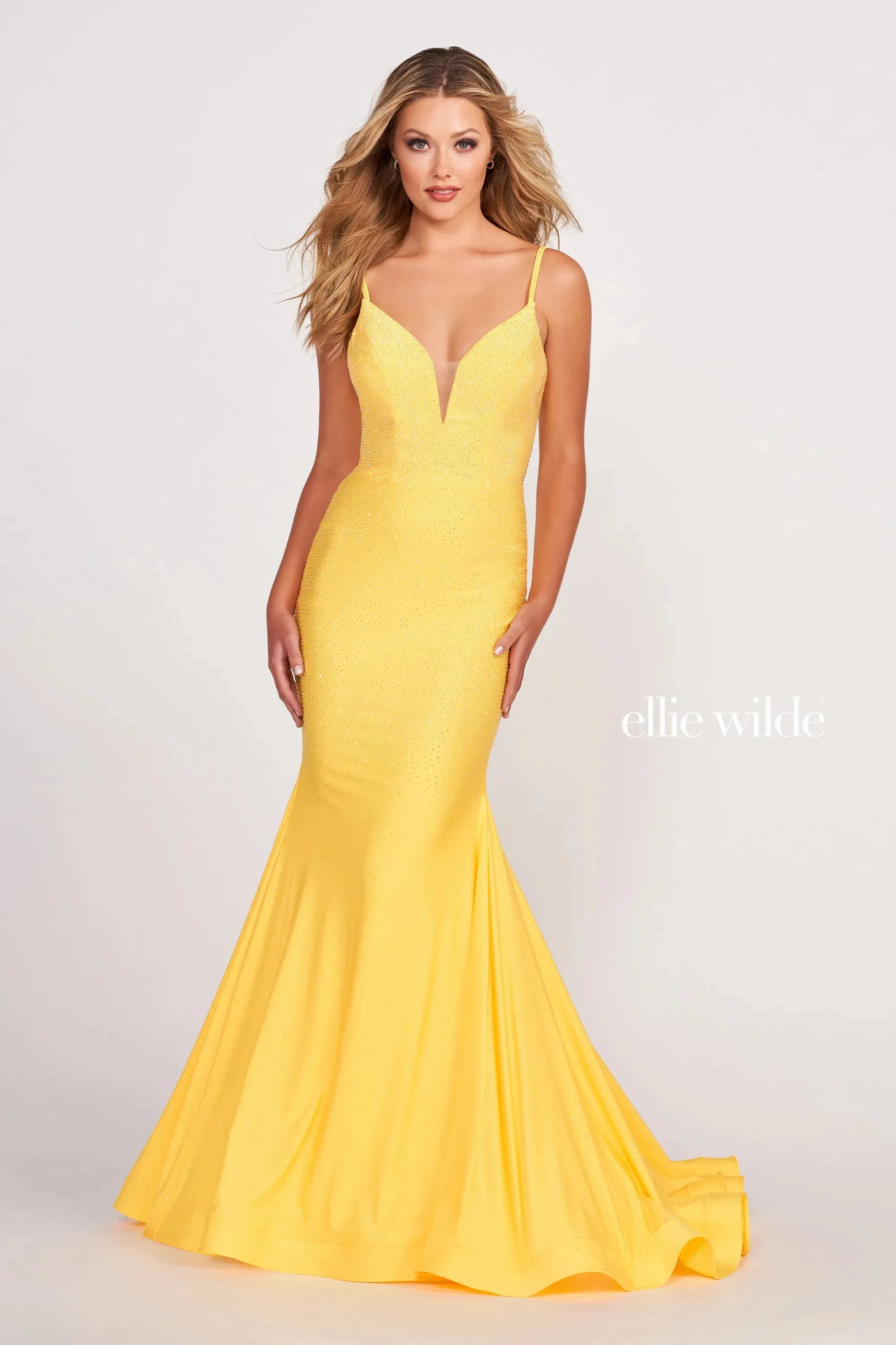 Ellie Wilde - EW120012 - Hot Stone Fit and Flare Gown