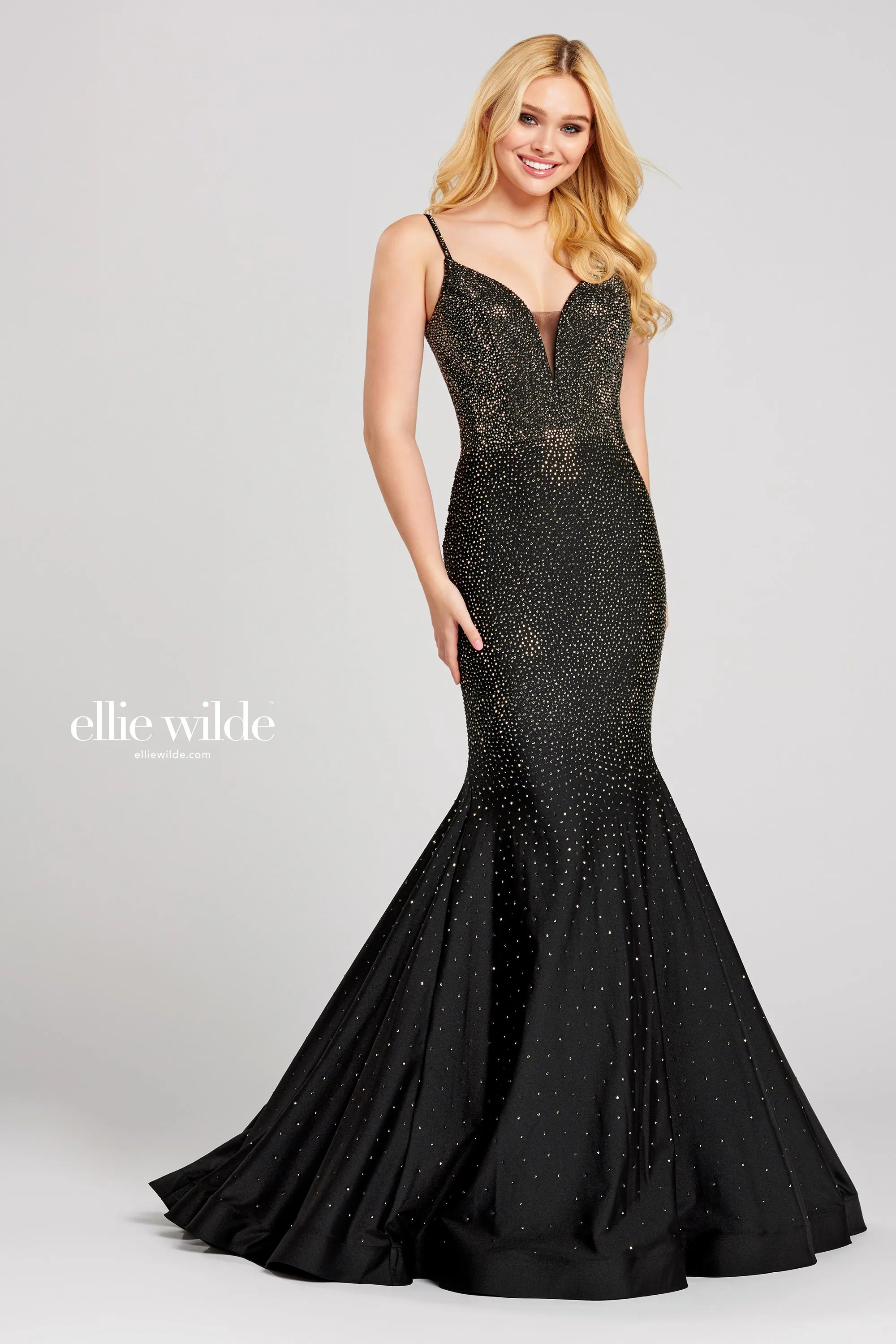 Ellie Wilde - EW120012 - Hot Stone Fit and Flare Gown