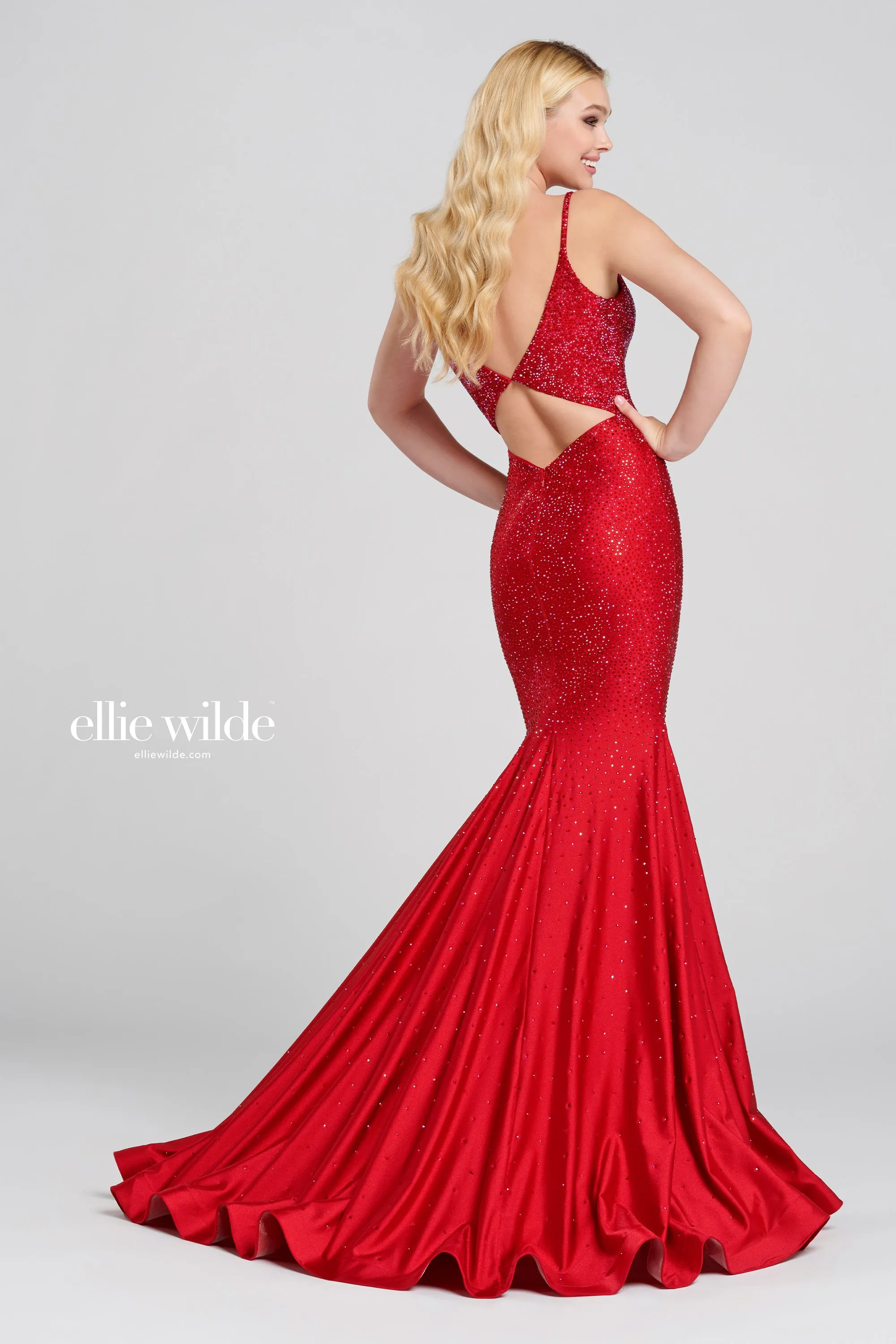 Ellie Wilde - EW120012 - Hot Stone Fit and Flare Gown