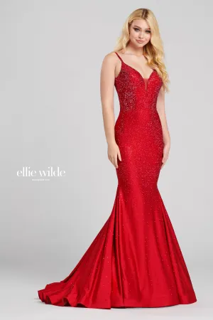 Ellie Wilde - EW120012 - Hot Stone Fit and Flare Gown