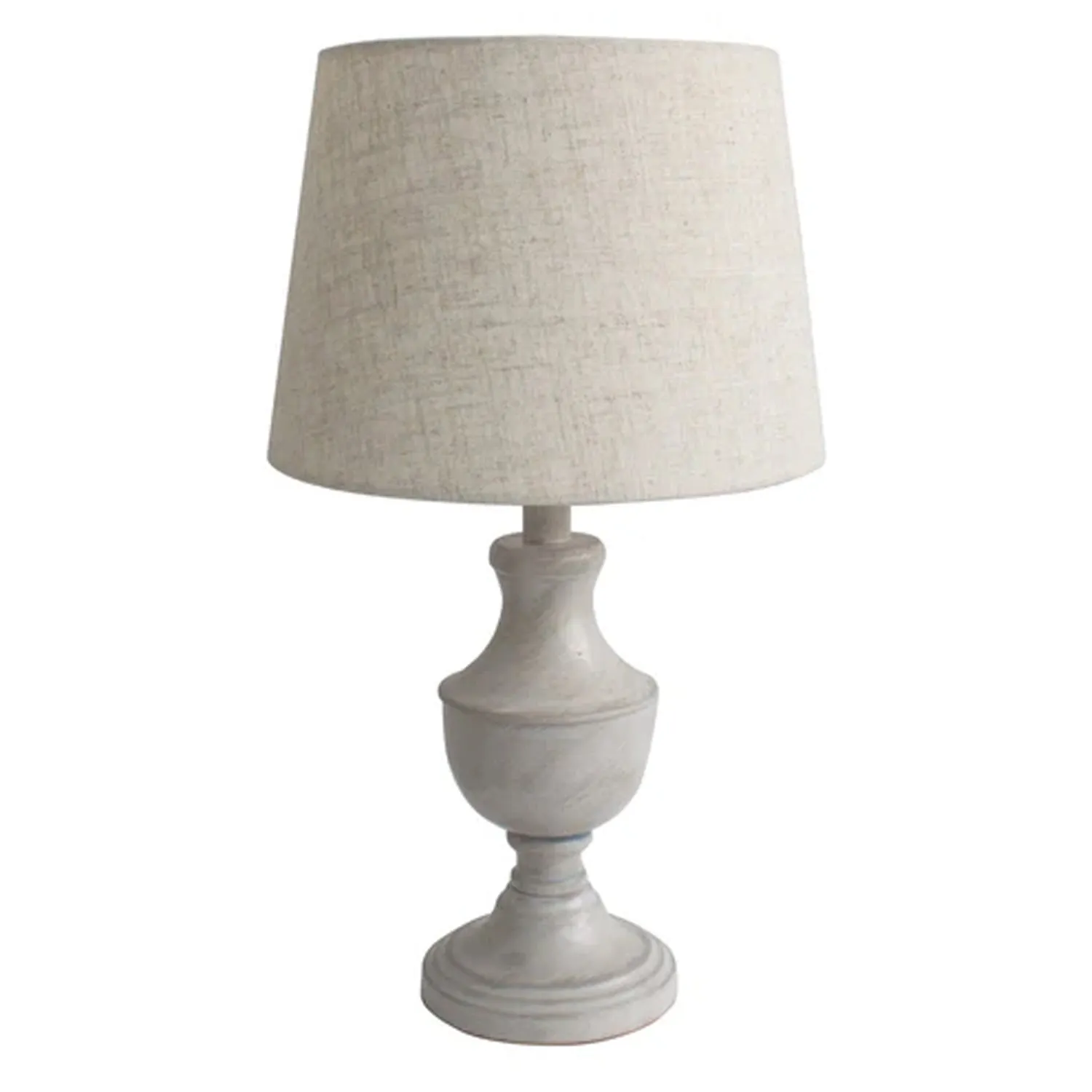 Evelyn Sophisticated Metal Table Lamp - Grey, Linen Fabric Shade, 440mm High, PL0010
