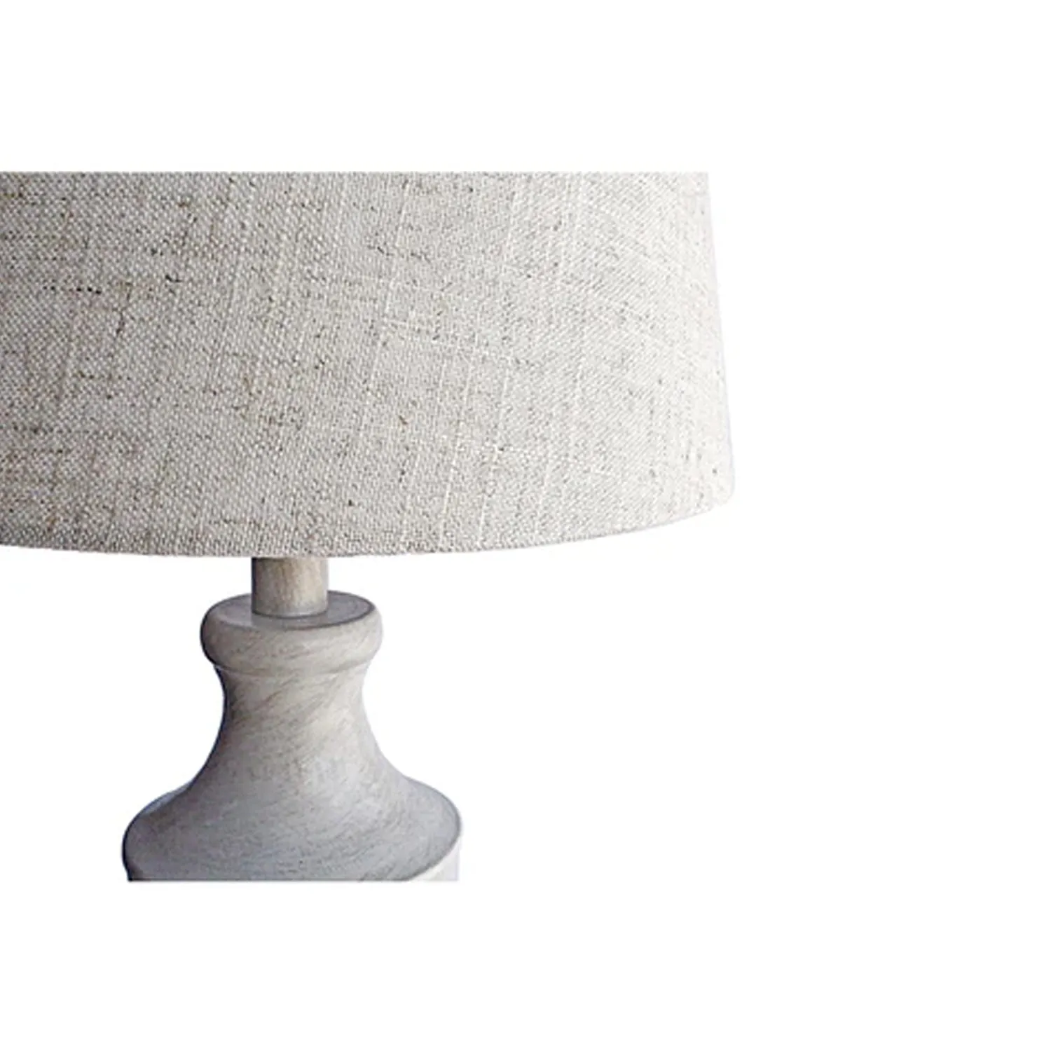 Evelyn Sophisticated Metal Table Lamp - Grey, Linen Fabric Shade, 440mm High, PL0010