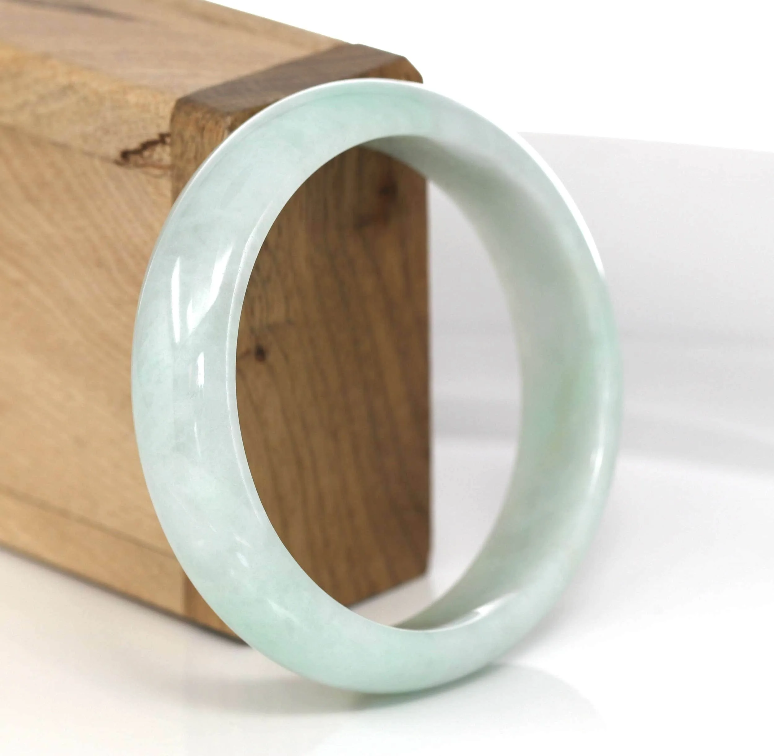 Genuine Burmese Jadeite Jade Bangle Bracelet (58.02 mm) #490