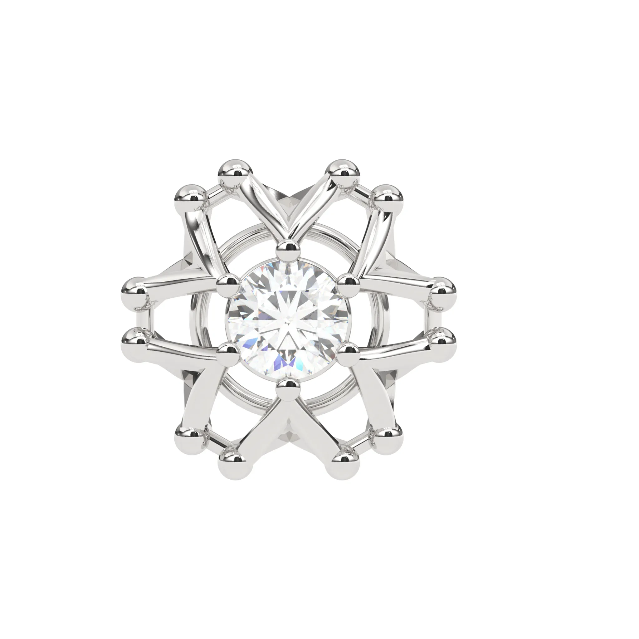 Geometric Floral Silver White Gold Plated Earring For Women