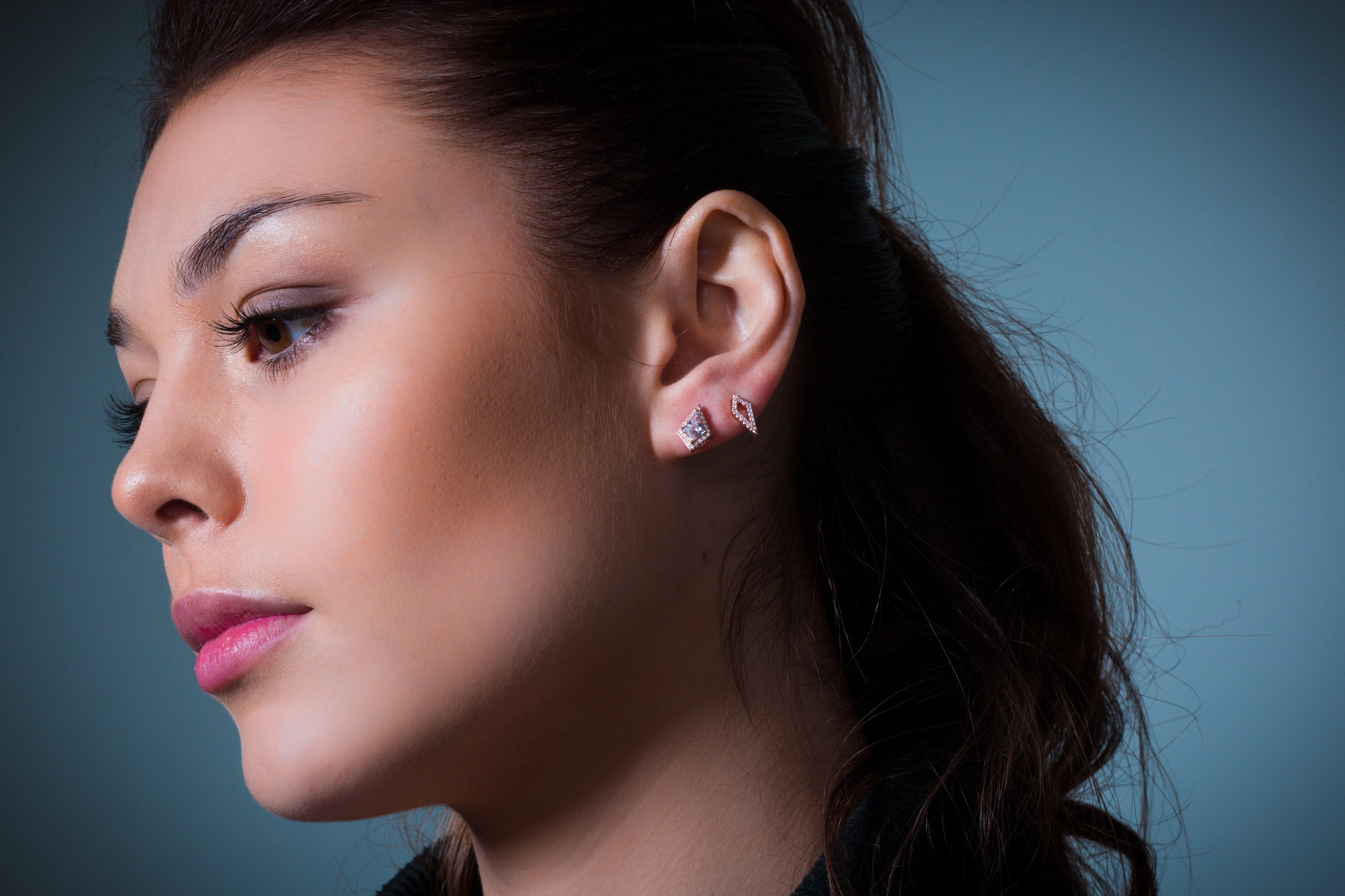 Georgini Rock Star Shield Rose Gold Earrings