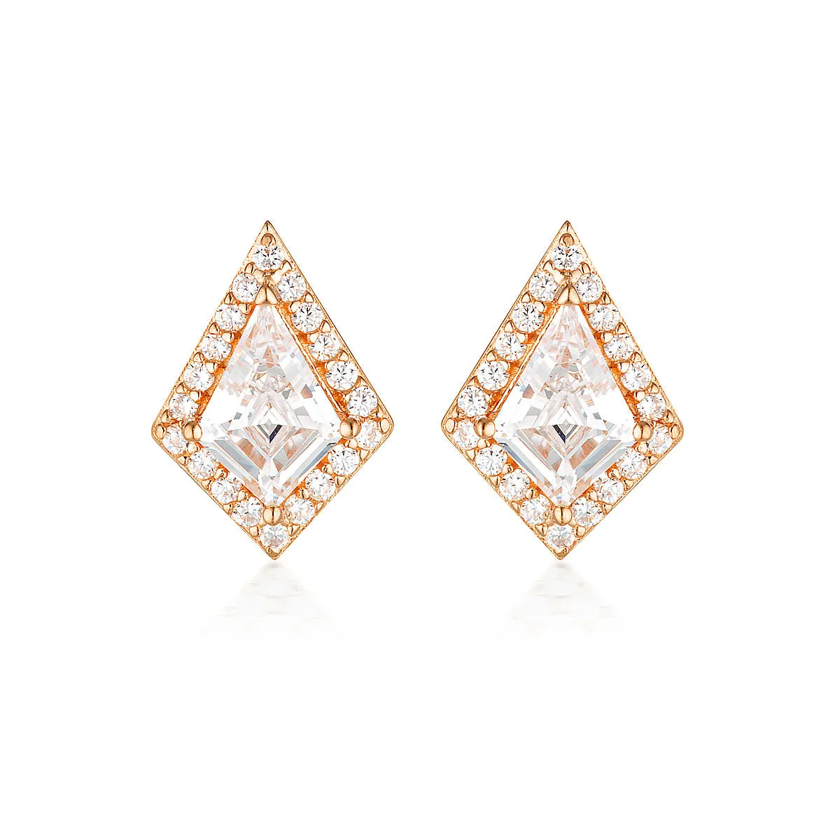 Georgini Rock Star Shield Rose Gold Earrings