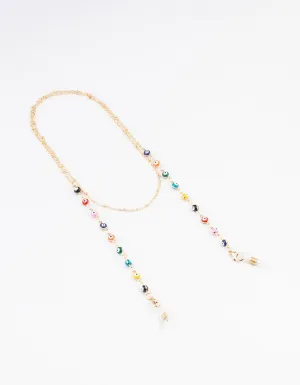 Gold Evil Eye Beaded Glasses Chain