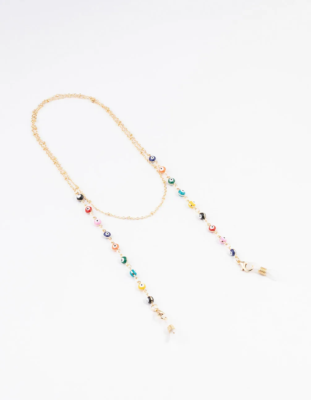 Gold Evil Eye Beaded Glasses Chain