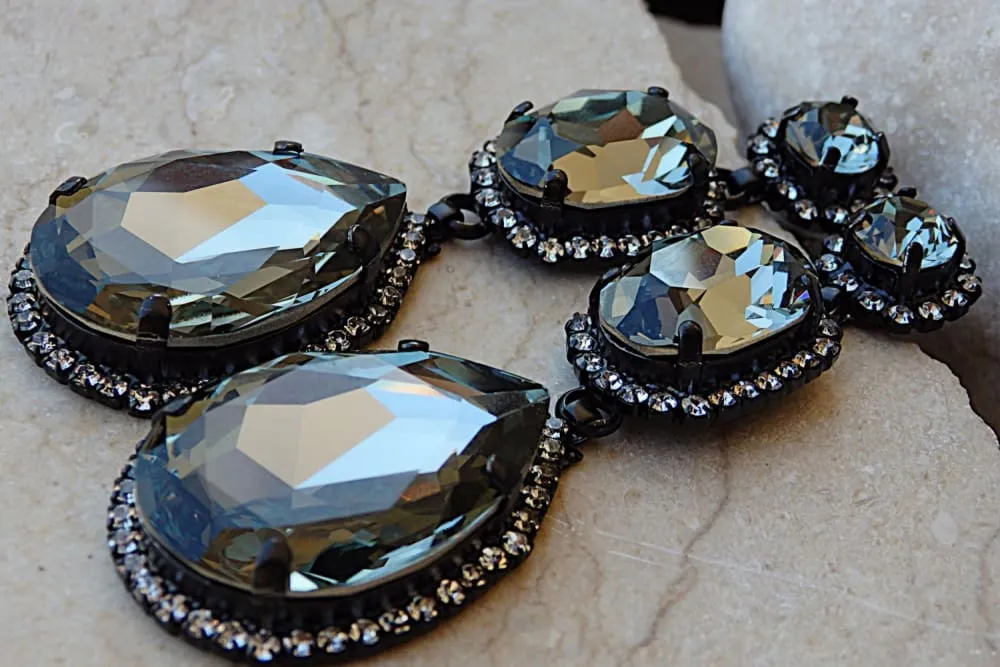 Gray Chandelier Statement earrings