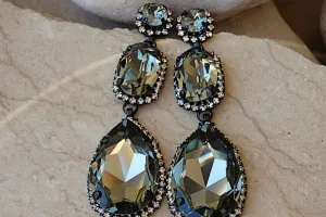 Gray Chandelier Statement earrings