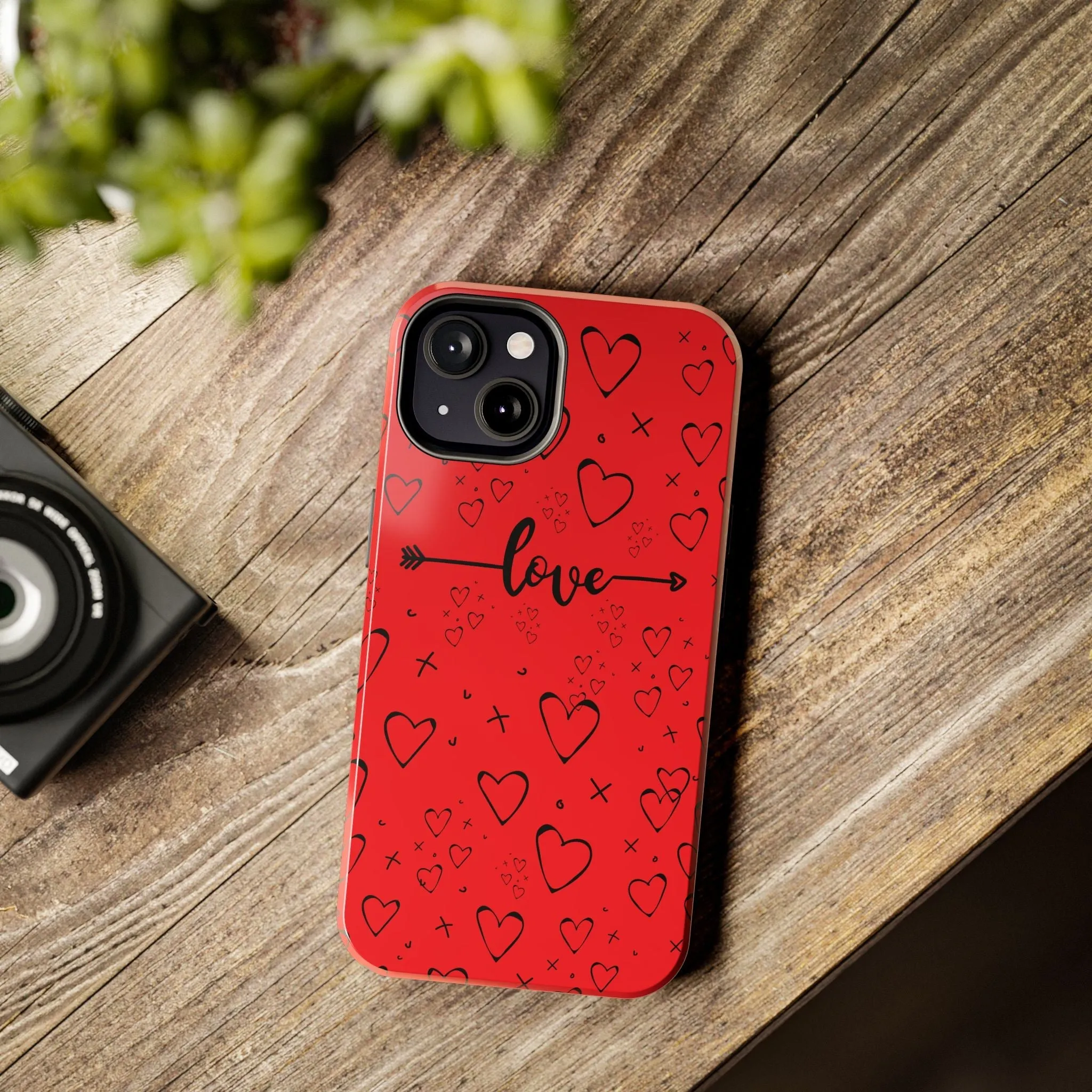 Hearts And Love Phone Case | Red Background Heart Design | Romantic & Stylish Phone Cover | Perfect Gift for Lovers