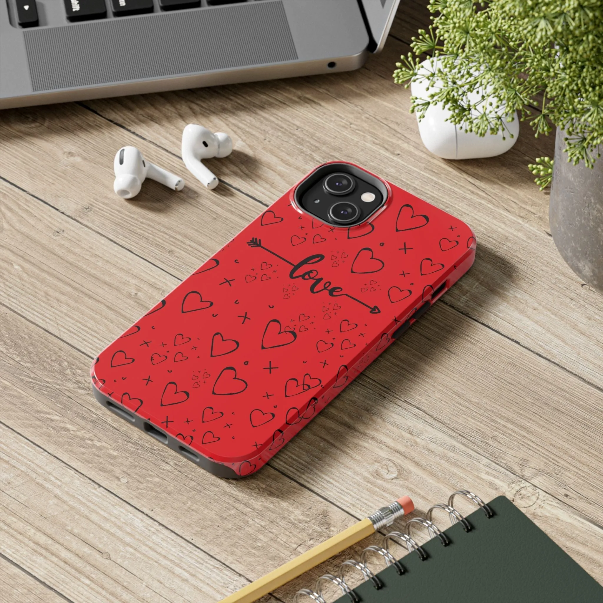 Hearts And Love Phone Case | Red Background Heart Design | Romantic & Stylish Phone Cover | Perfect Gift for Lovers
