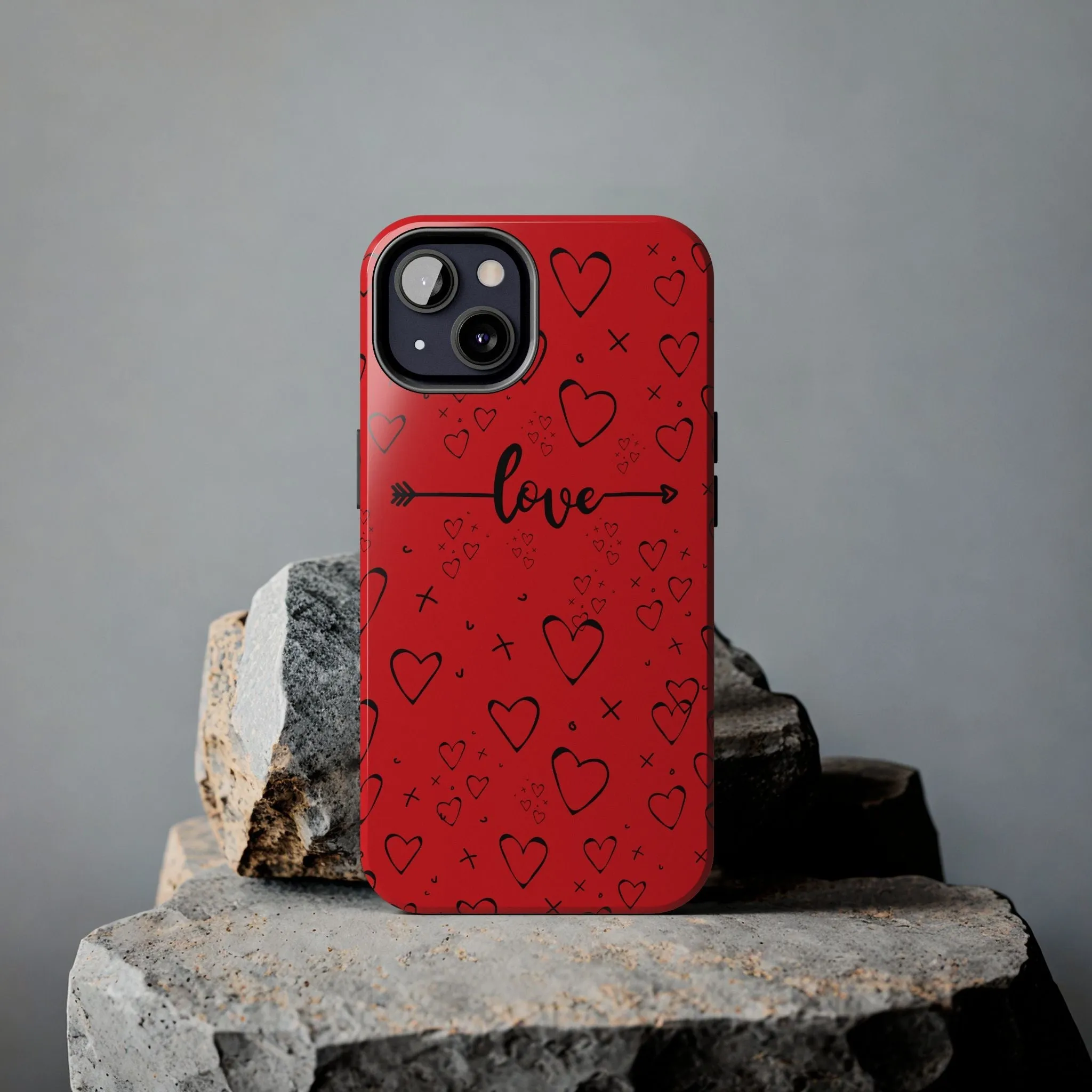 Hearts And Love Phone Case | Red Background Heart Design | Romantic & Stylish Phone Cover | Perfect Gift for Lovers