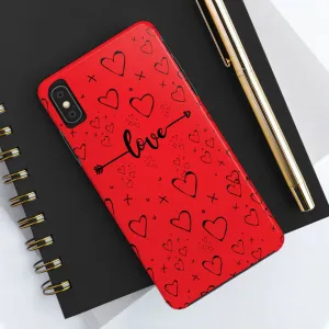 Hearts And Love Phone Case | Red Background Heart Design | Romantic & Stylish Phone Cover | Perfect Gift for Lovers