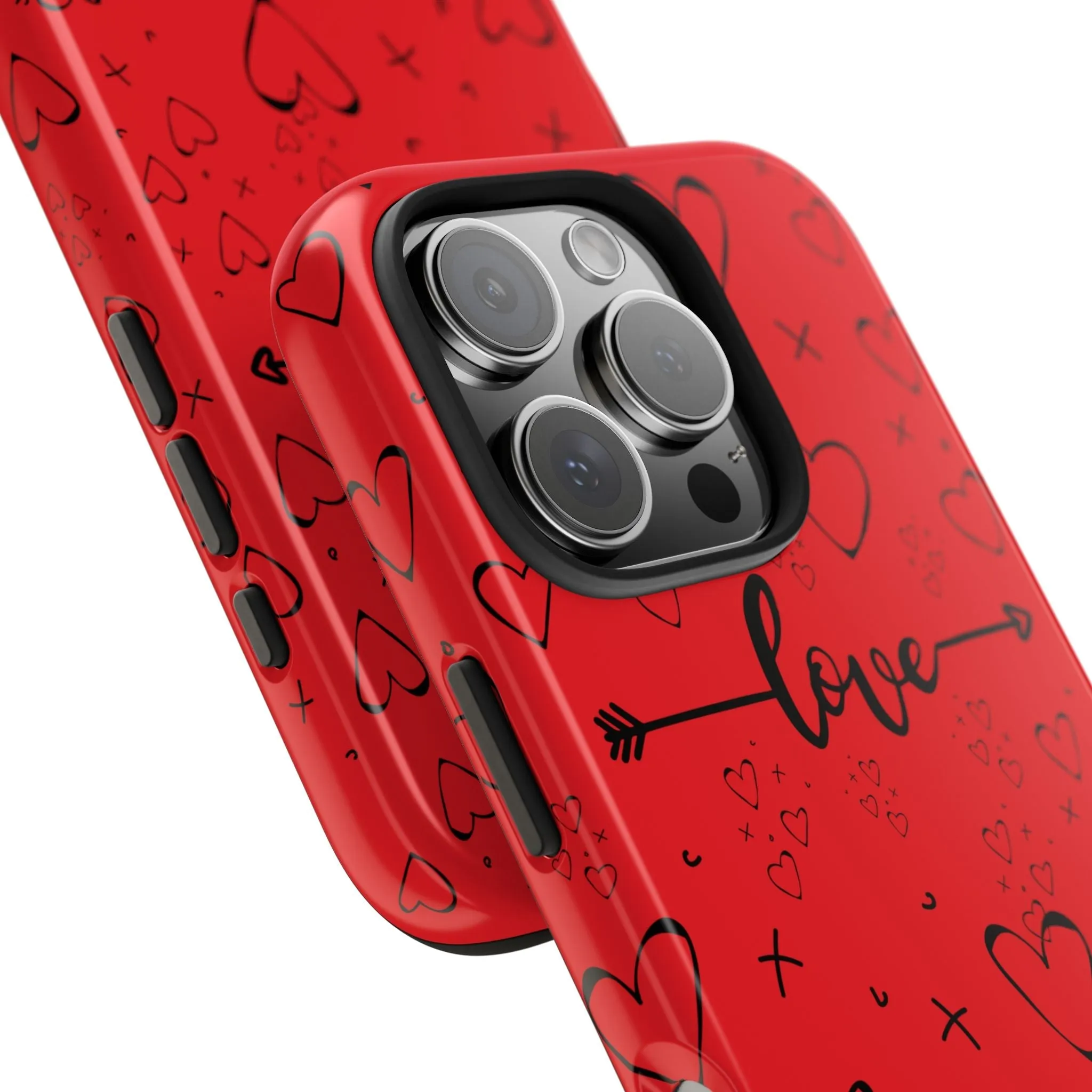 Hearts And Love Phone Case | Red Background Heart Design | Romantic & Stylish Phone Cover | Perfect Gift for Lovers