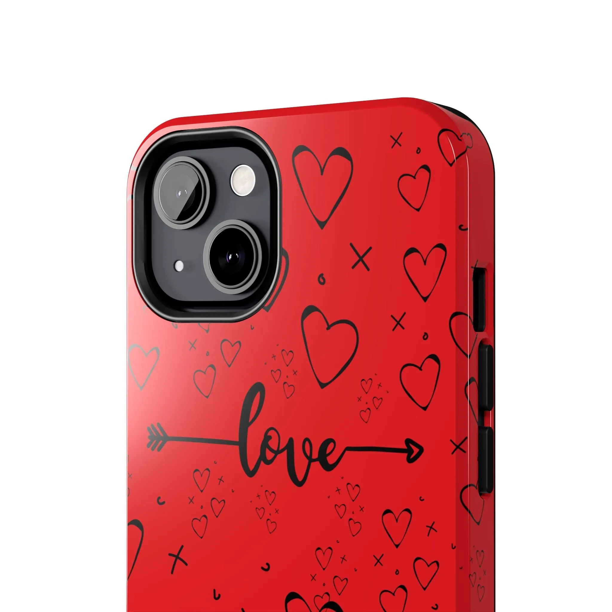 Hearts And Love Phone Case | Red Background Heart Design | Romantic & Stylish Phone Cover | Perfect Gift for Lovers