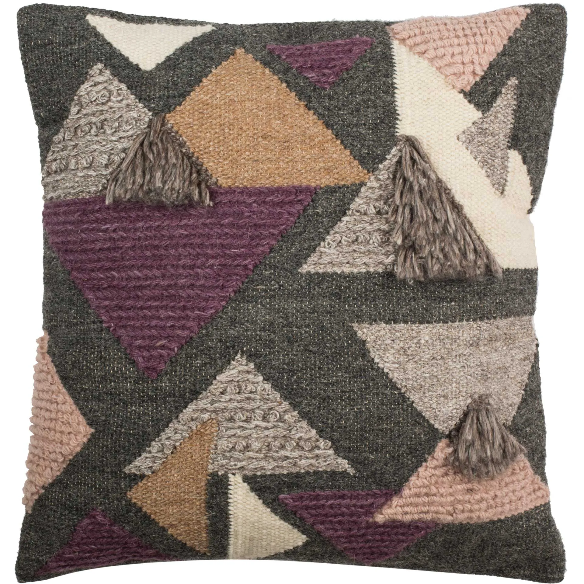 Joelle Pillow Charcoal/Purple