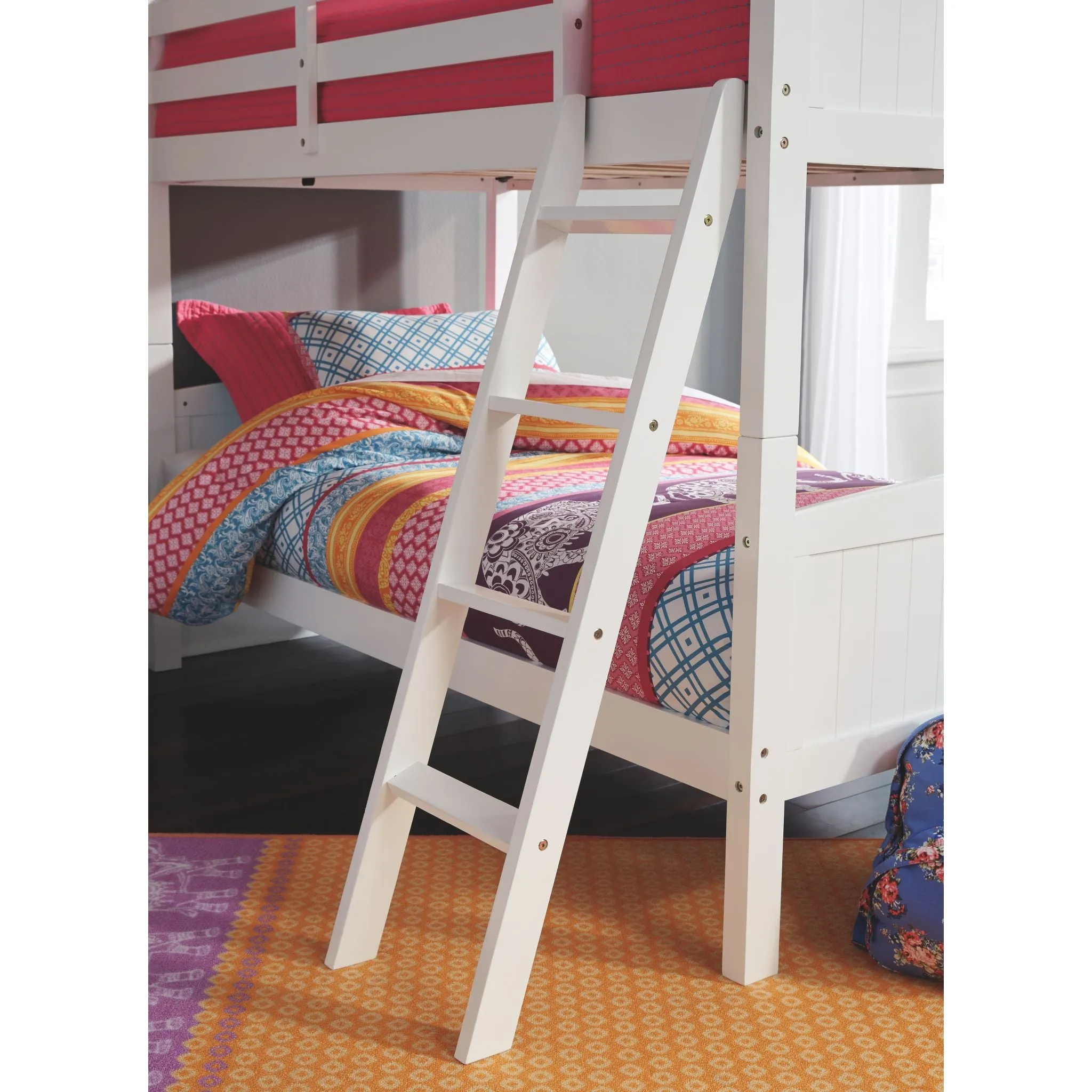 Kaslyn Twin Bunk Bed Rails and Ladder - White