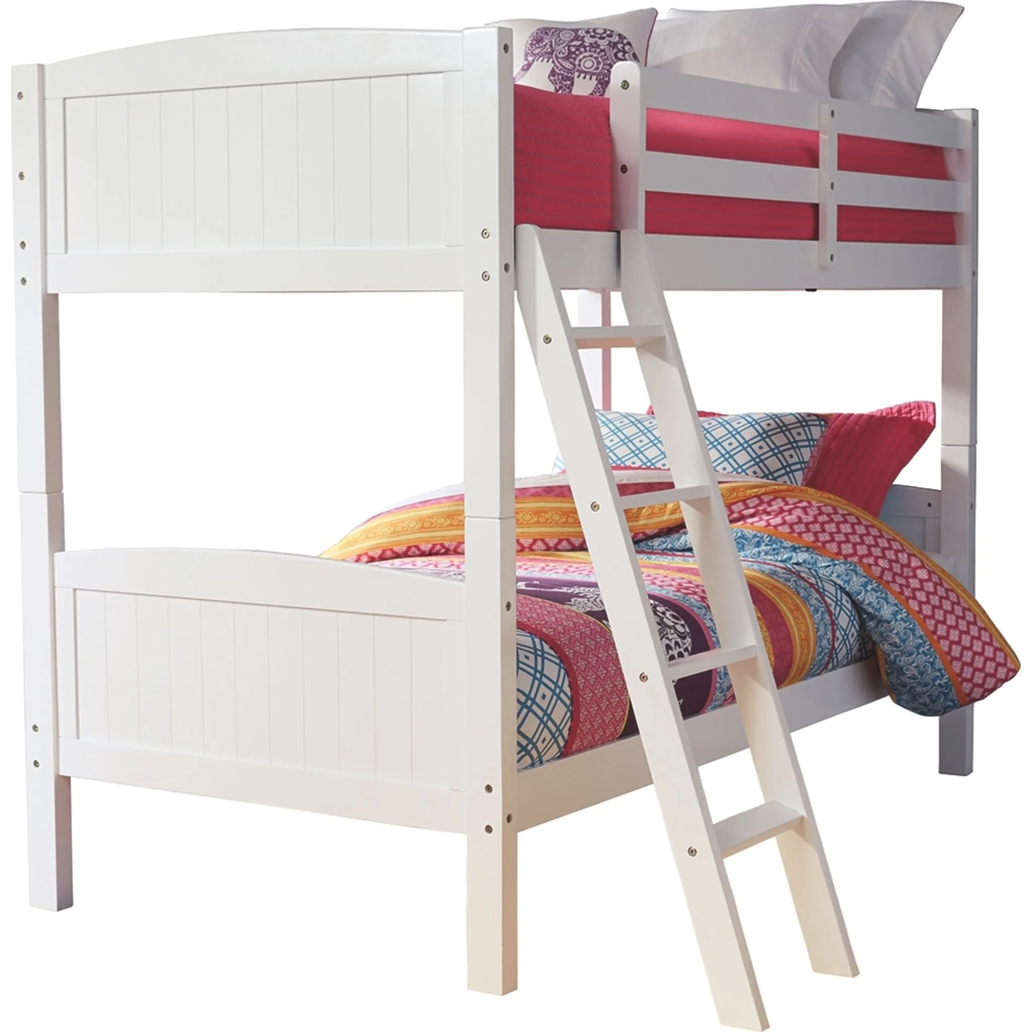 Kaslyn Twin Bunk Bed Rails and Ladder - White