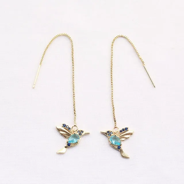 Korean Style Earrings | Drop Dangle Earrings | Korean Earrings | Geometric Earrings | Hanging Earrings | Long Thread Style Earrings