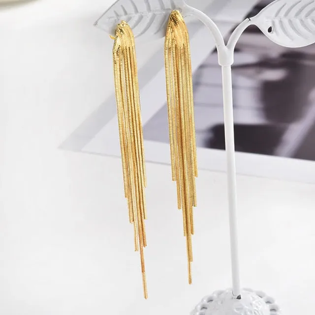 Korean Style Earrings | Drop Dangle Earrings | Korean Earrings | Geometric Earrings | Hanging Earrings | Long Thread Style Earrings