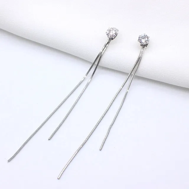 Korean Style Earrings | Drop Dangle Earrings | Korean Earrings | Geometric Earrings | Hanging Earrings | Long Thread Style Earrings