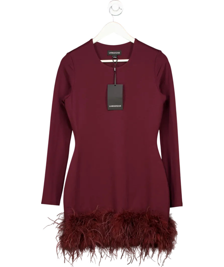 Lamarque Purple Bahira Knit Mini Dress In Mahogany UK S