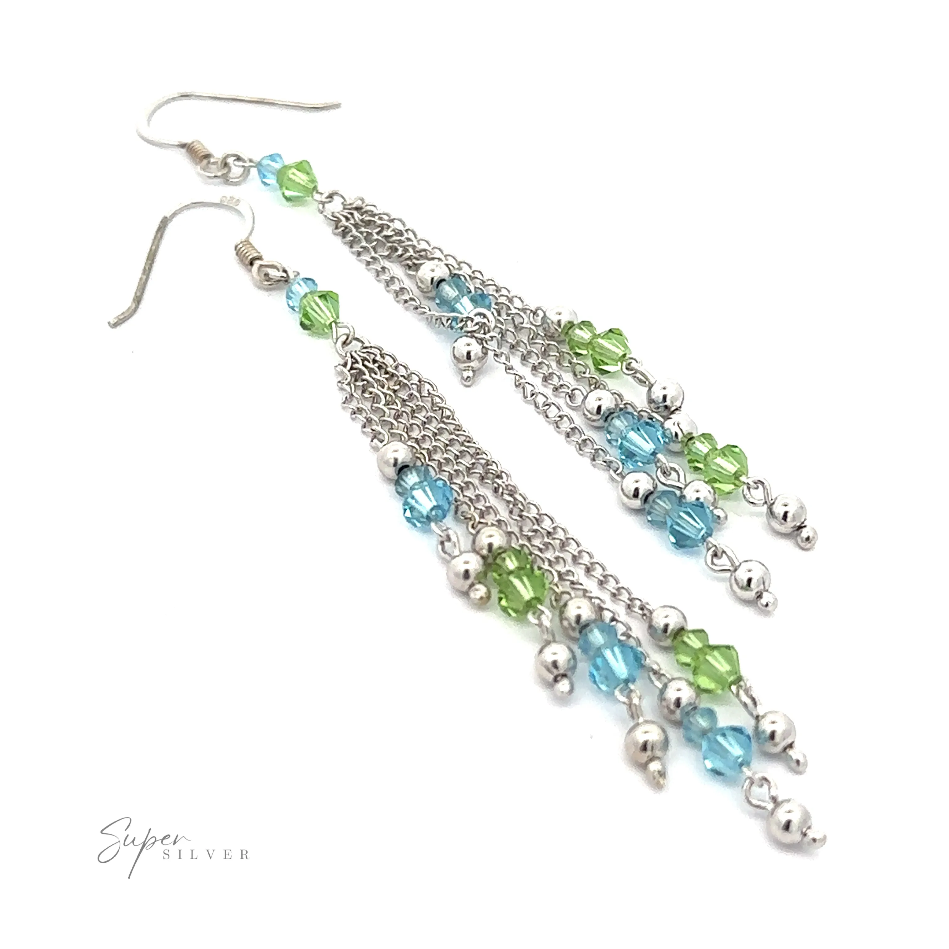 Layered Earrings with Multicolored Beads