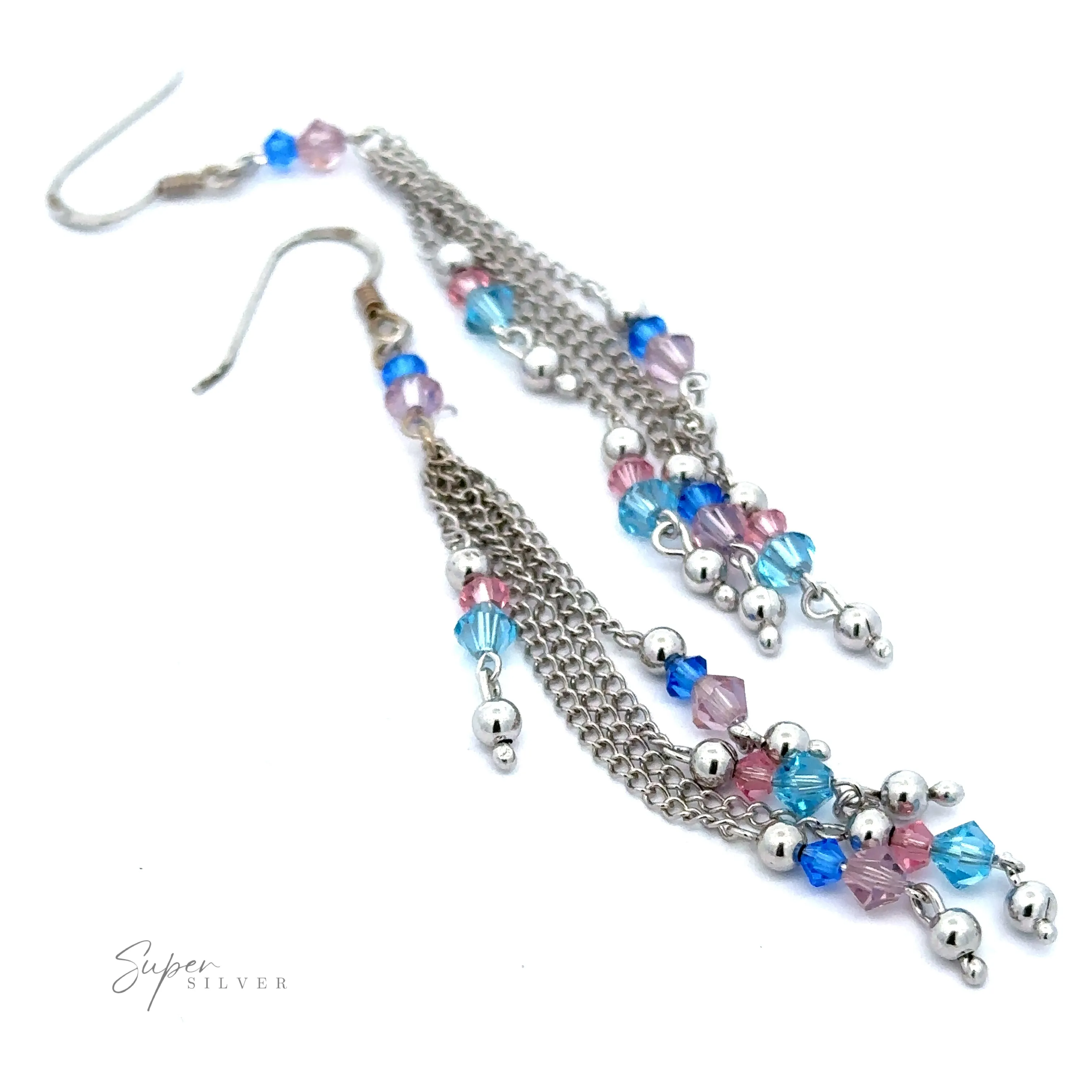 Layered Earrings with Multicolored Beads