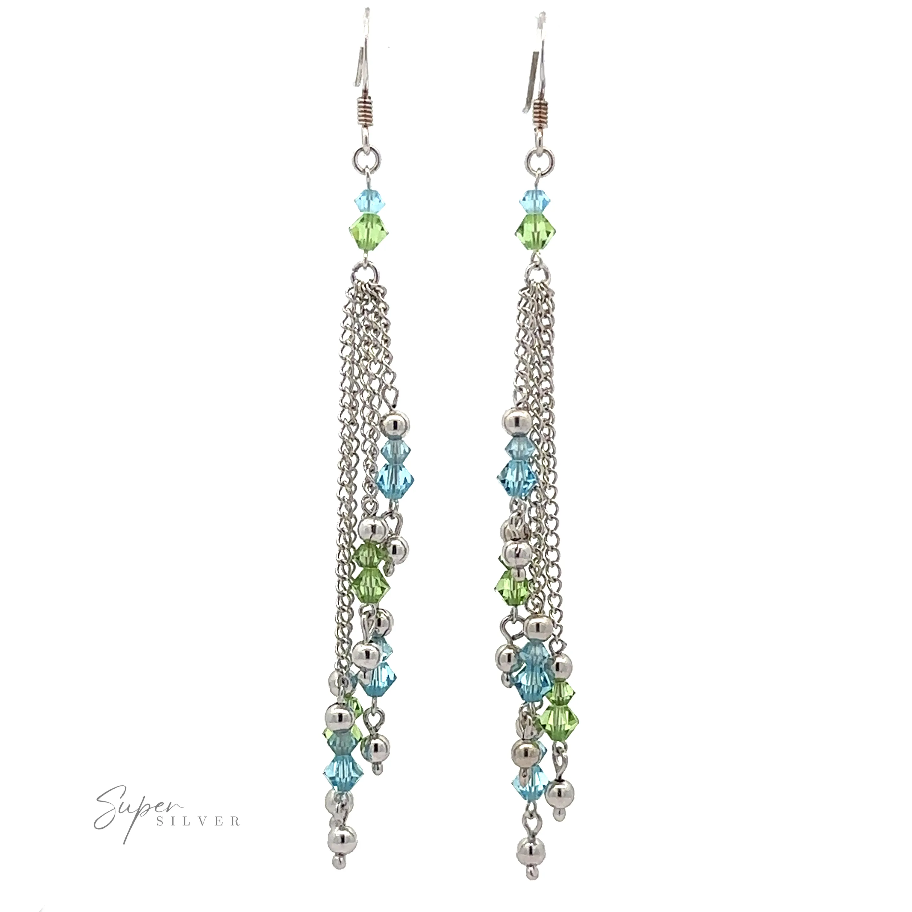 Layered Earrings with Multicolored Beads