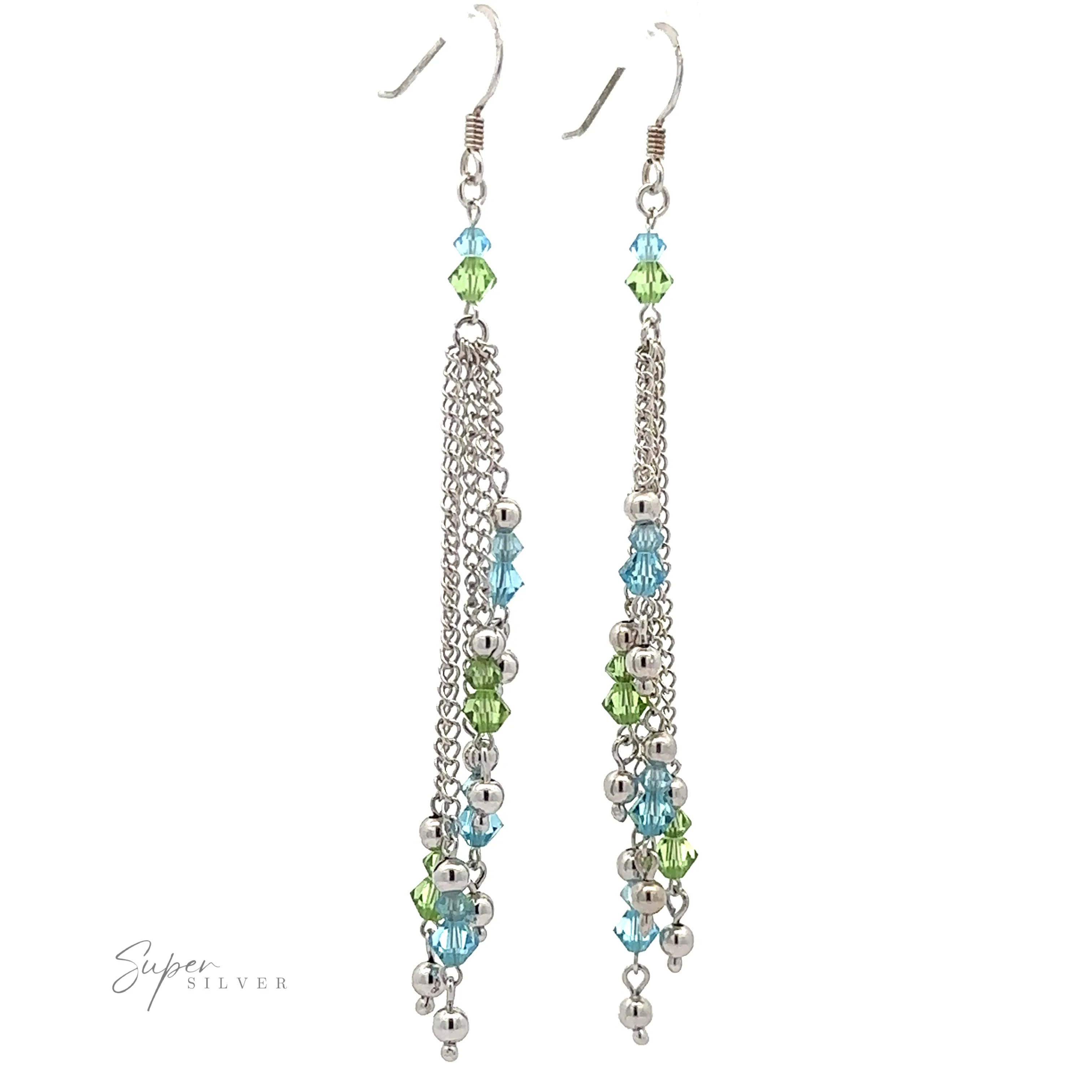 Layered Earrings with Multicolored Beads