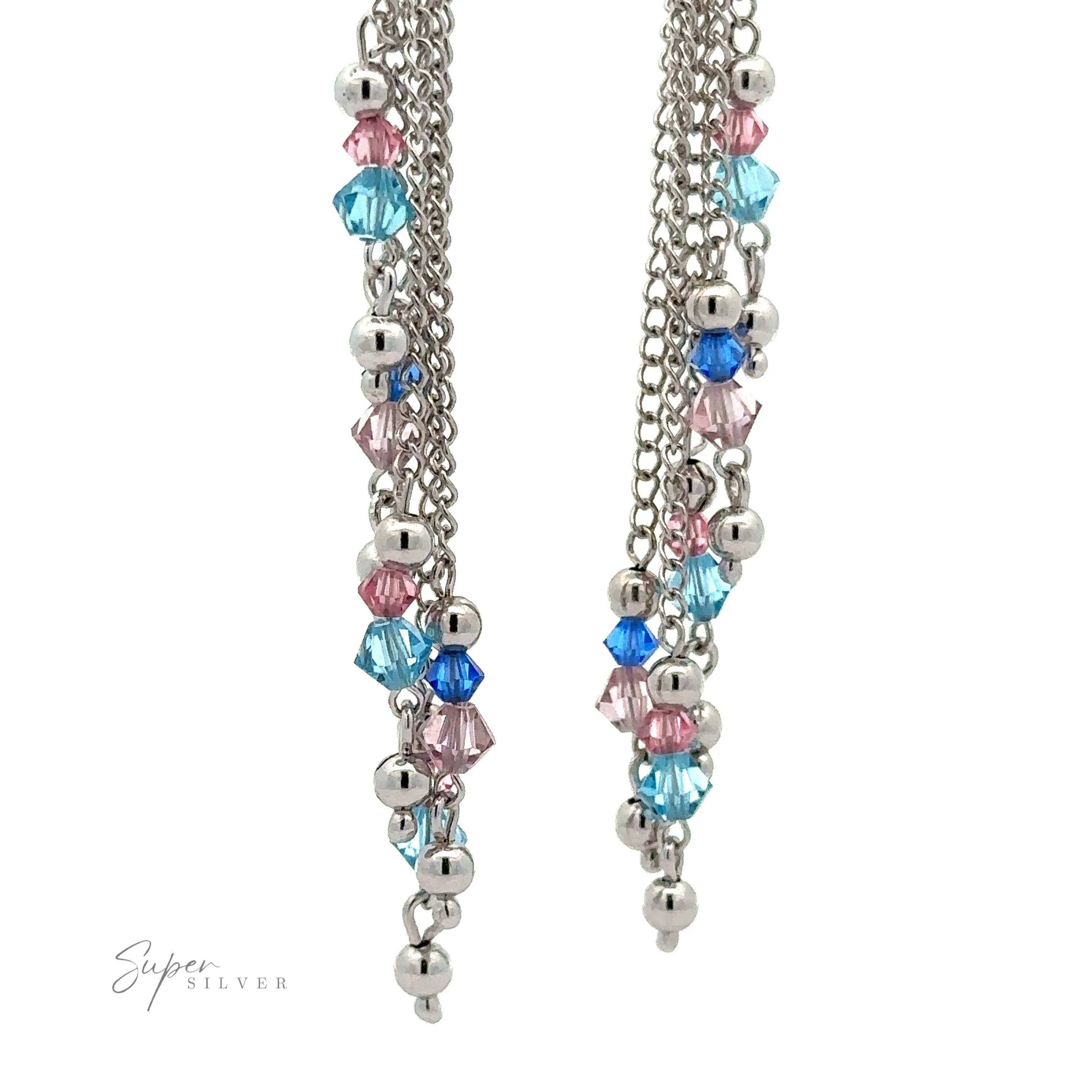 Layered Earrings with Multicolored Beads