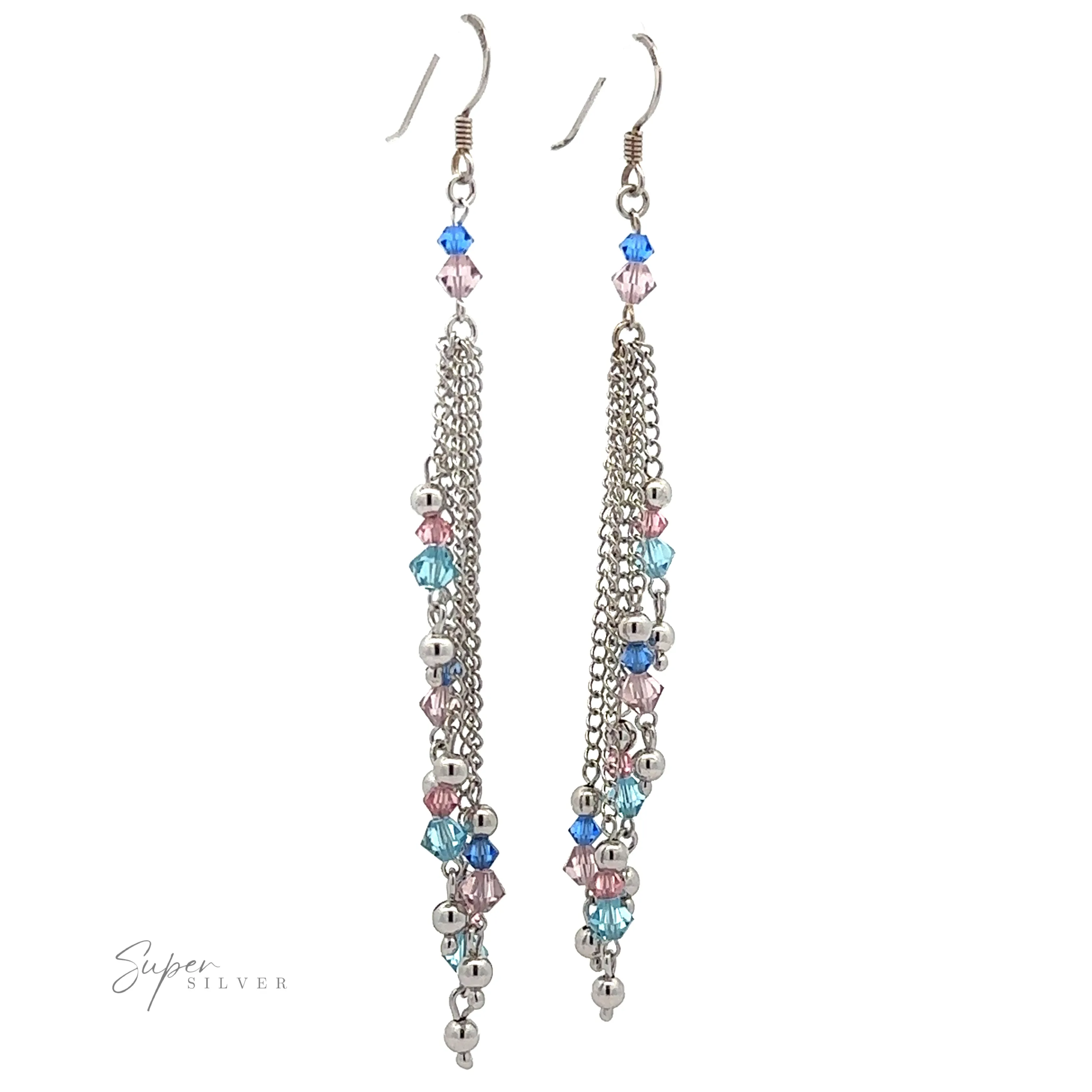 Layered Earrings with Multicolored Beads
