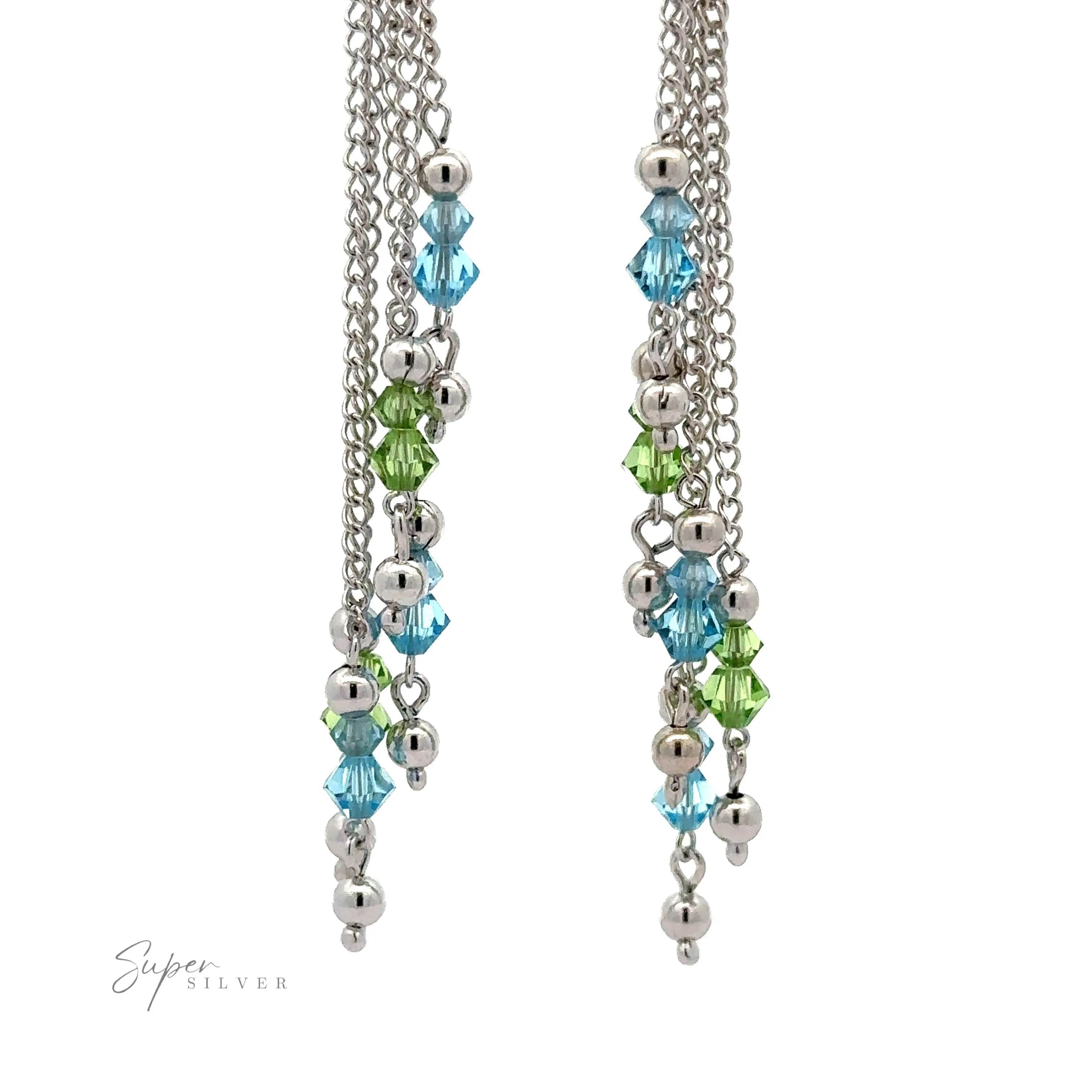 Layered Earrings with Multicolored Beads