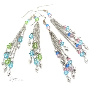 Layered Earrings with Multicolored Beads