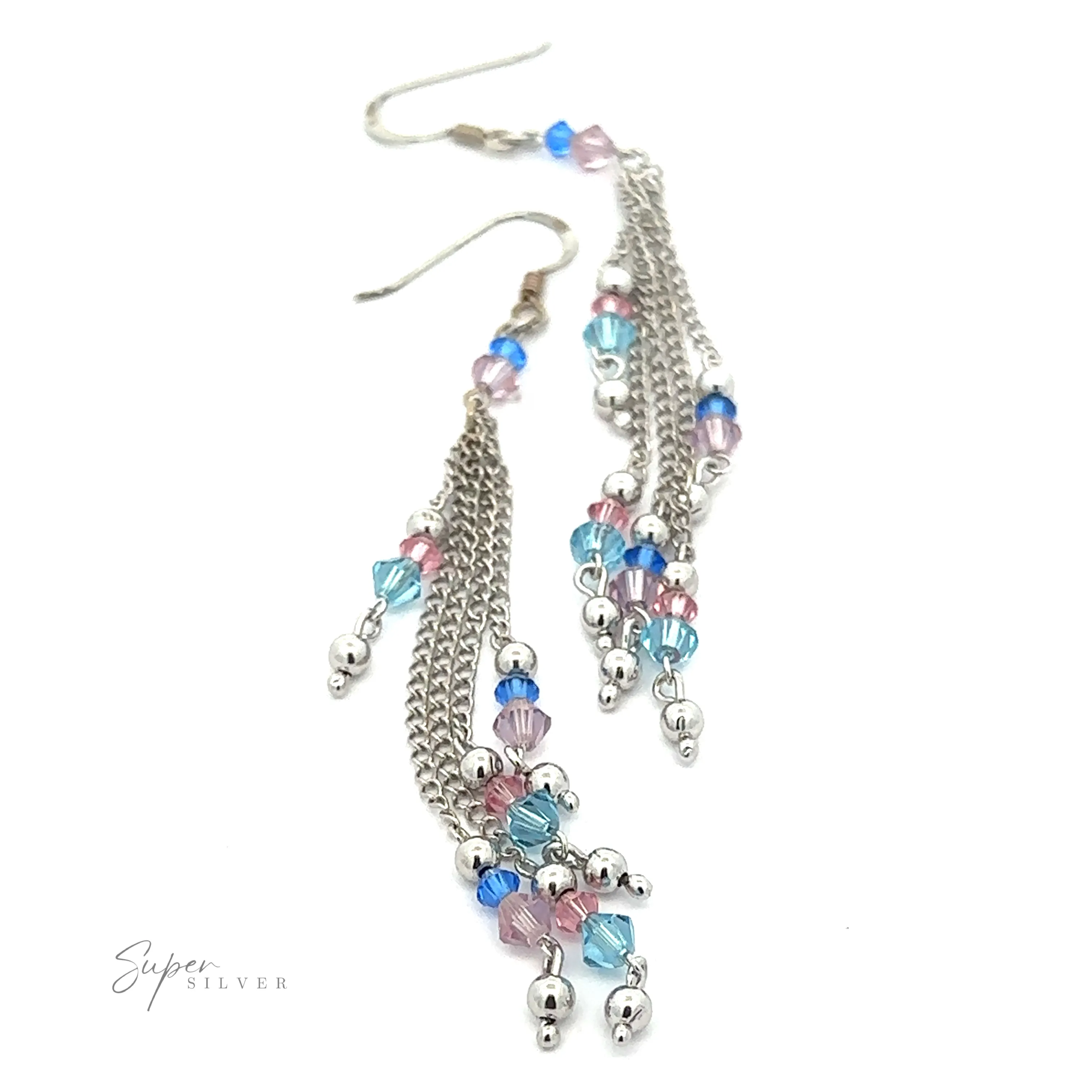 Layered Earrings with Multicolored Beads