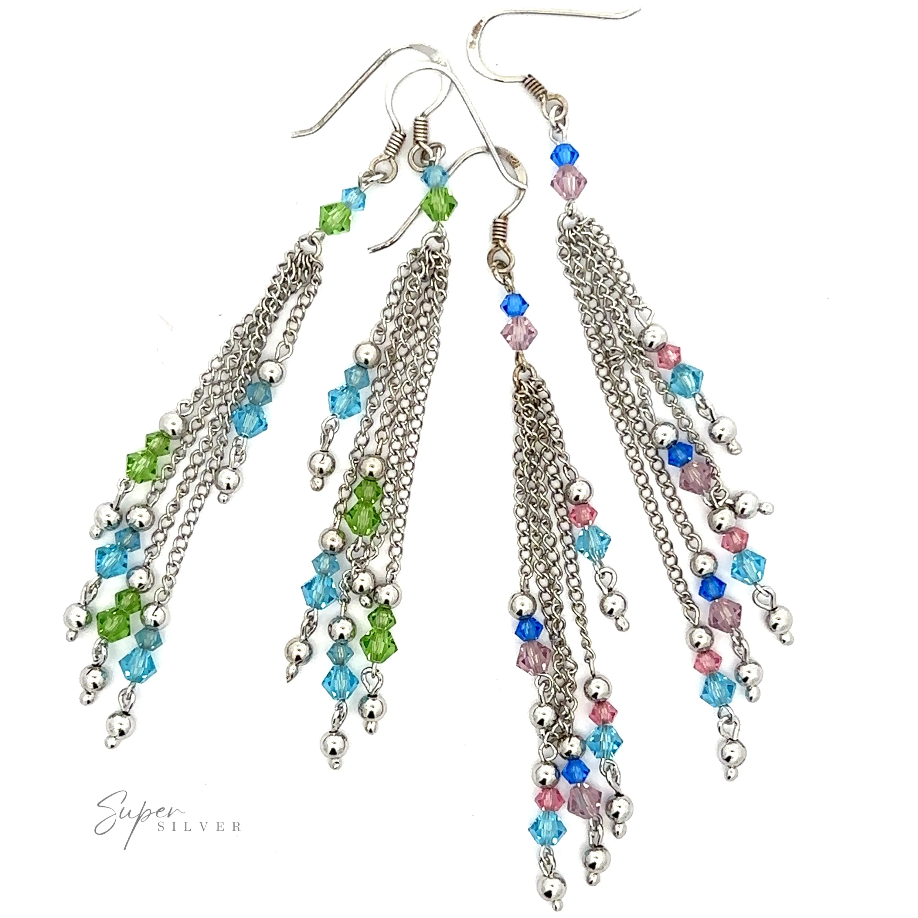 Layered Earrings with Multicolored Beads