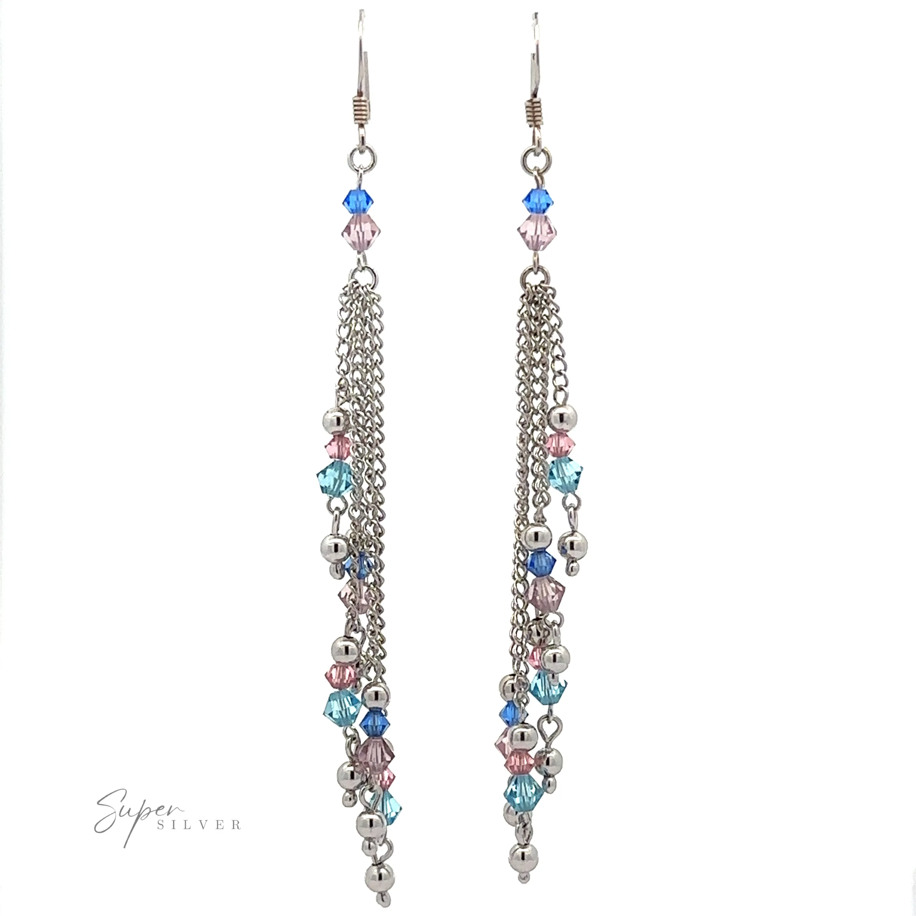 Layered Earrings with Multicolored Beads