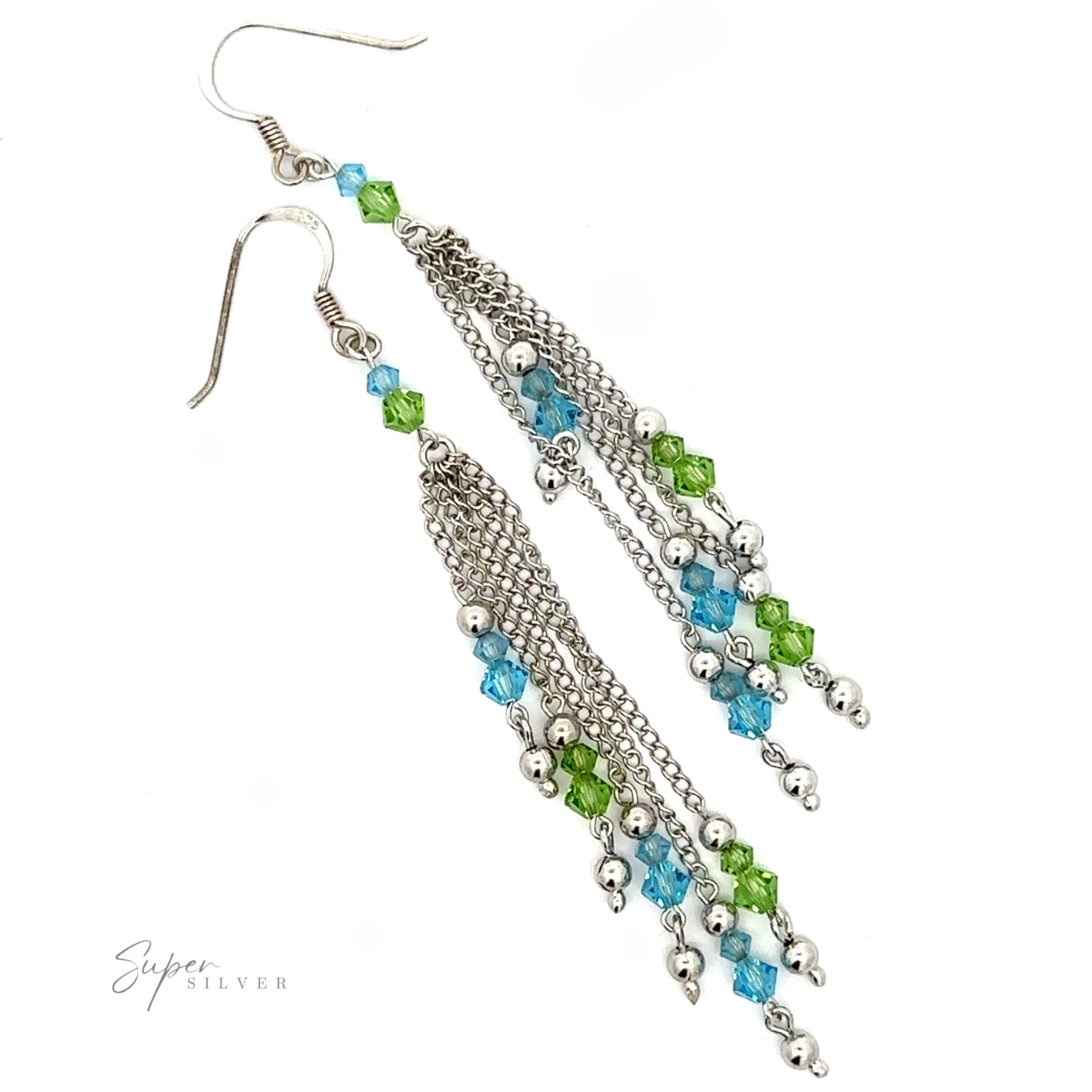 Layered Earrings with Multicolored Beads