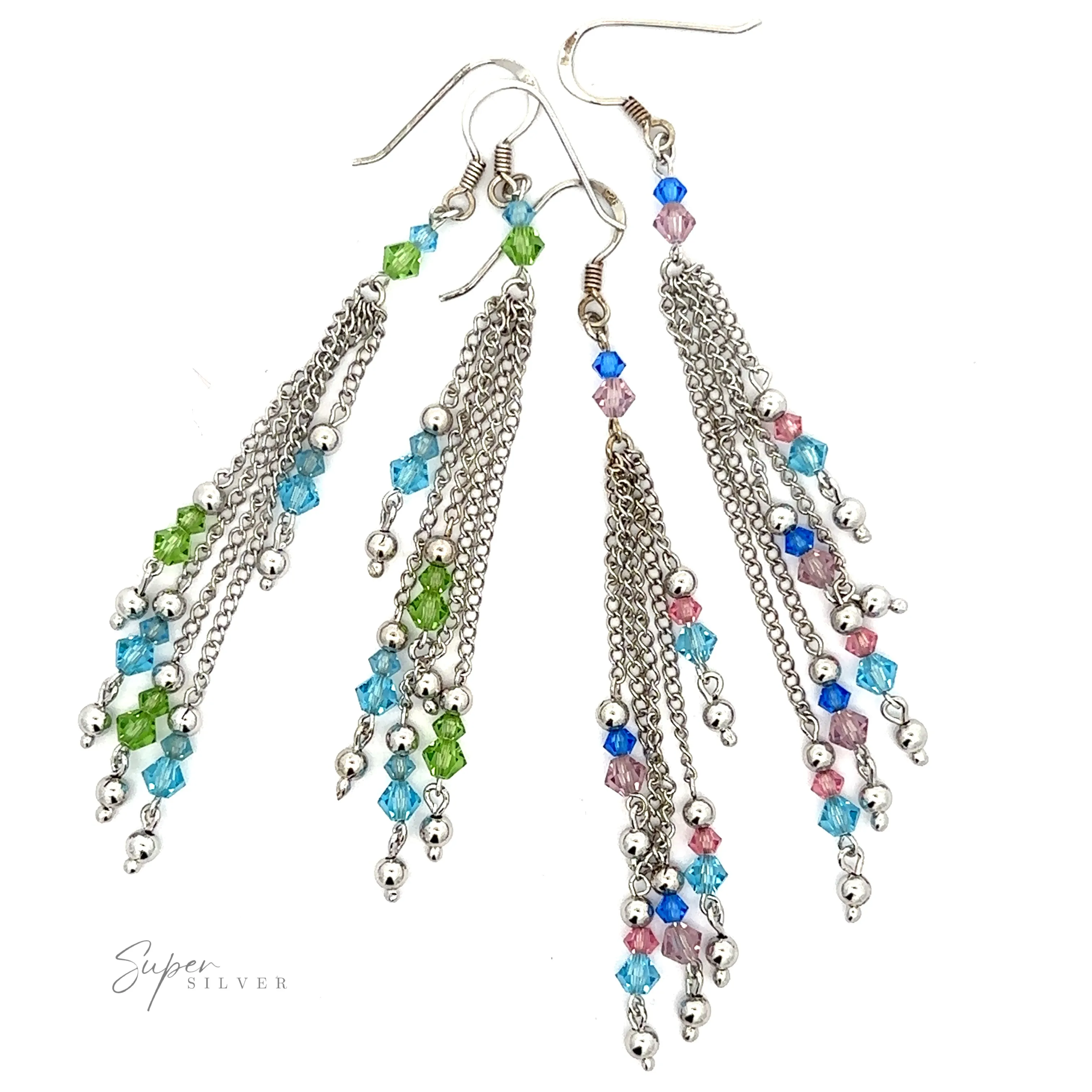 Layered Earrings with Multicolored Beads