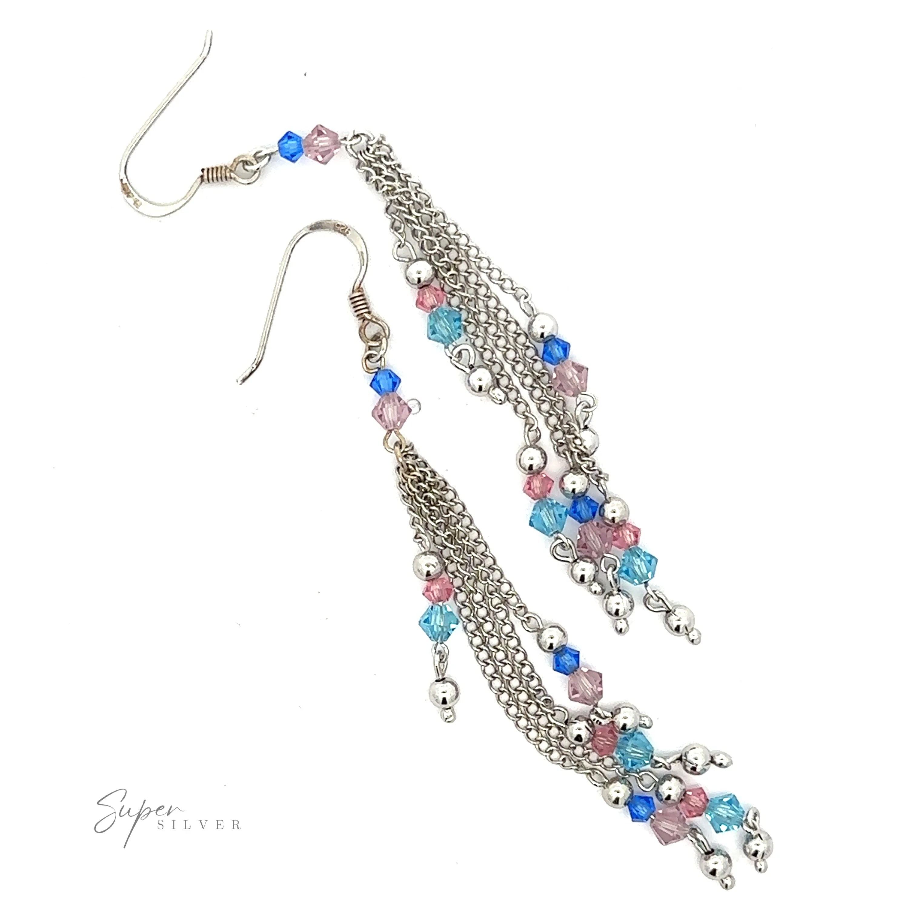 Layered Earrings with Multicolored Beads