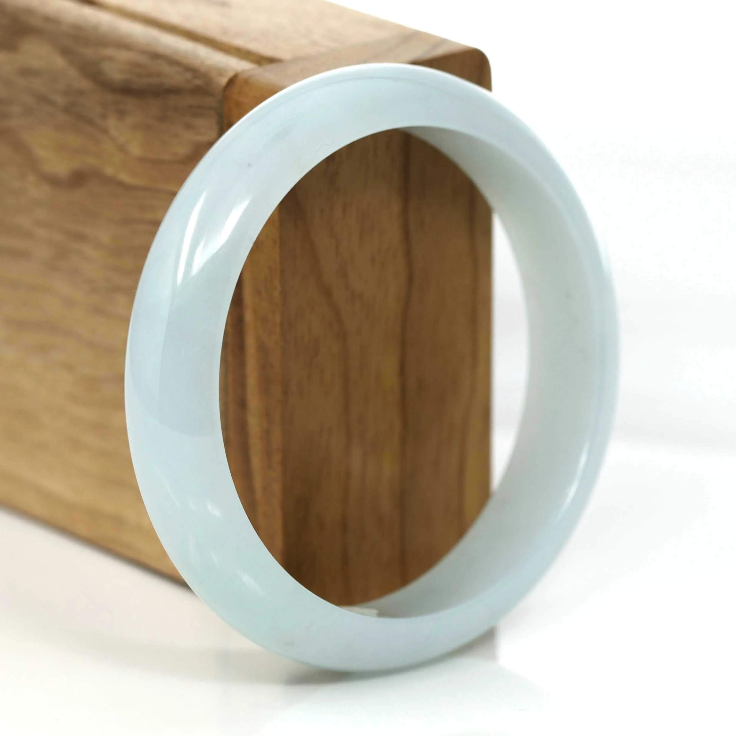 Light Blue- Green Genuine Jadeite Jade Bangle (57.28 mm) #353