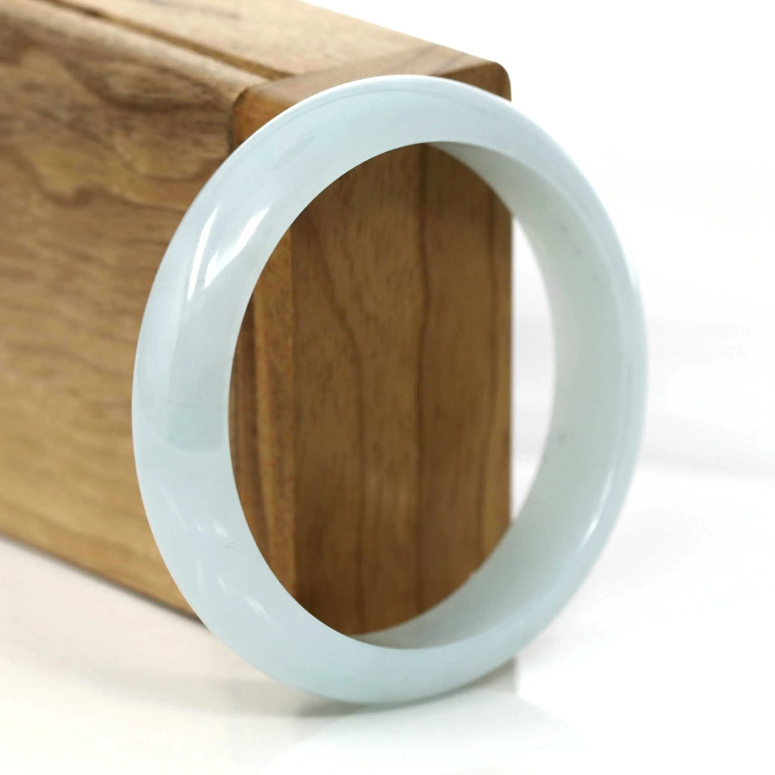 Light Blue- Green Genuine Jadeite Jade Bangle (57.28 mm) #353