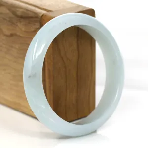 Light Blue- Green Genuine Jadeite Jade Bangle (57.28 mm) #353