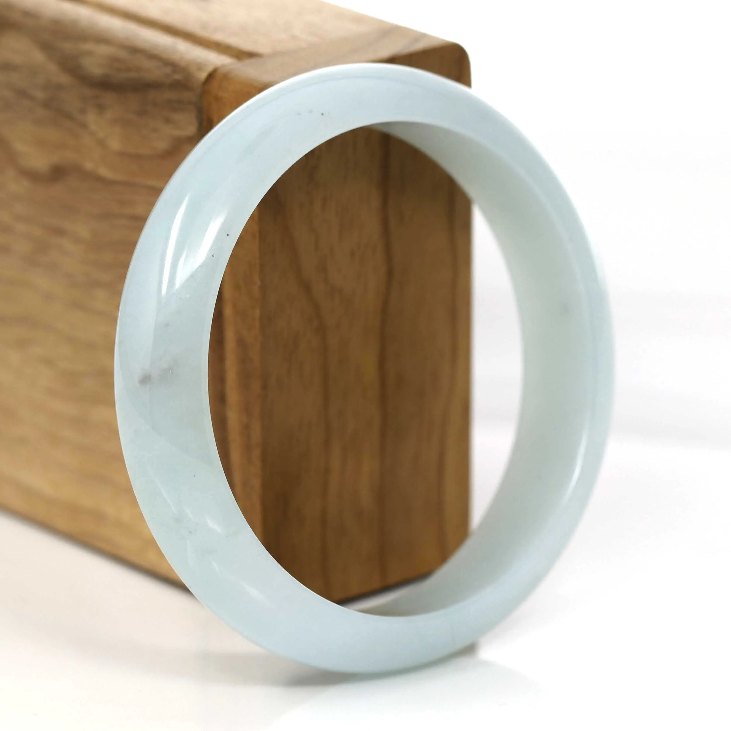 Light Blue- Green Genuine Jadeite Jade Bangle (57.28 mm) #353